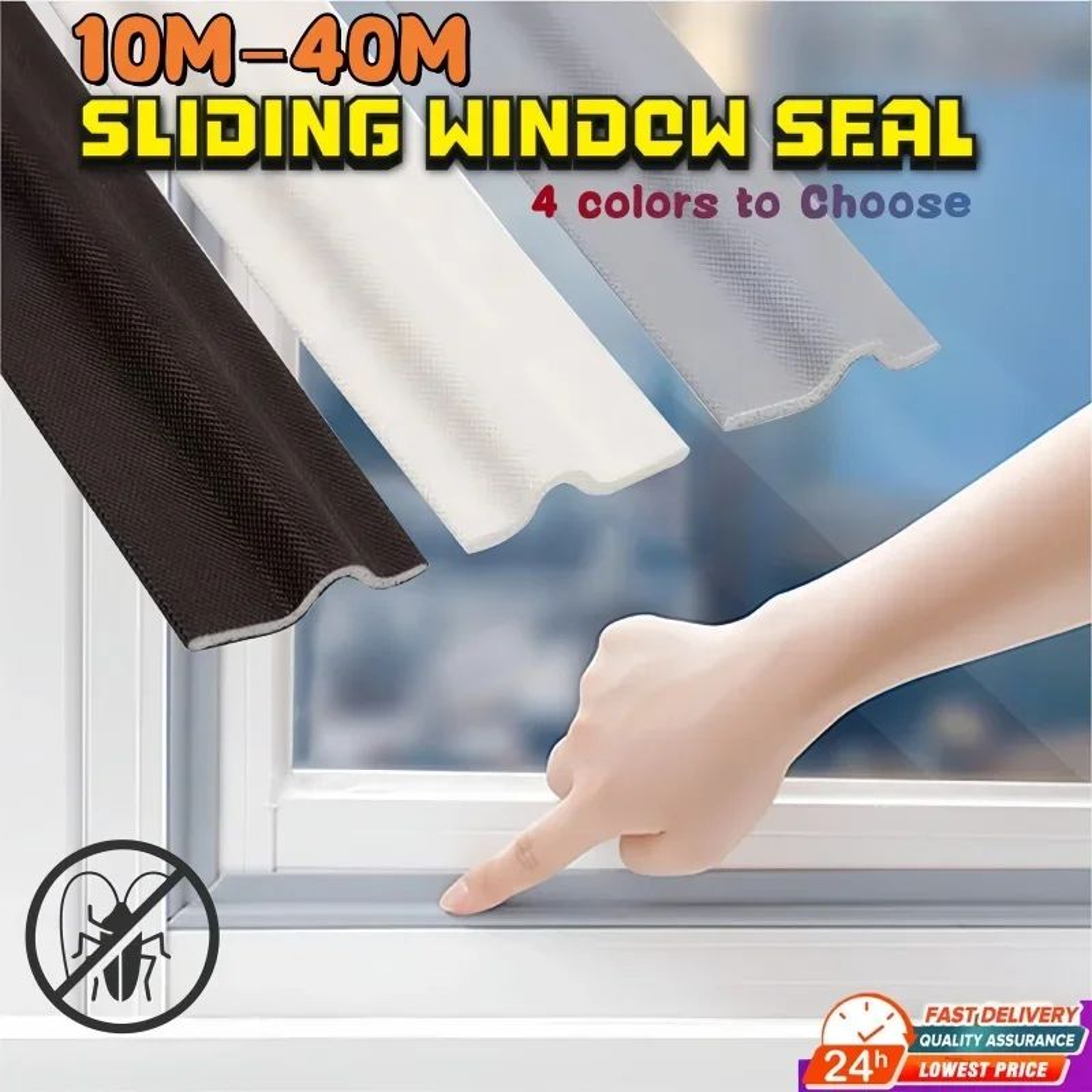 EnergyGuard SelfAdhesive Foam Weather Seal Strip 203040 M  Sliding Door  Window Gap Filler 0