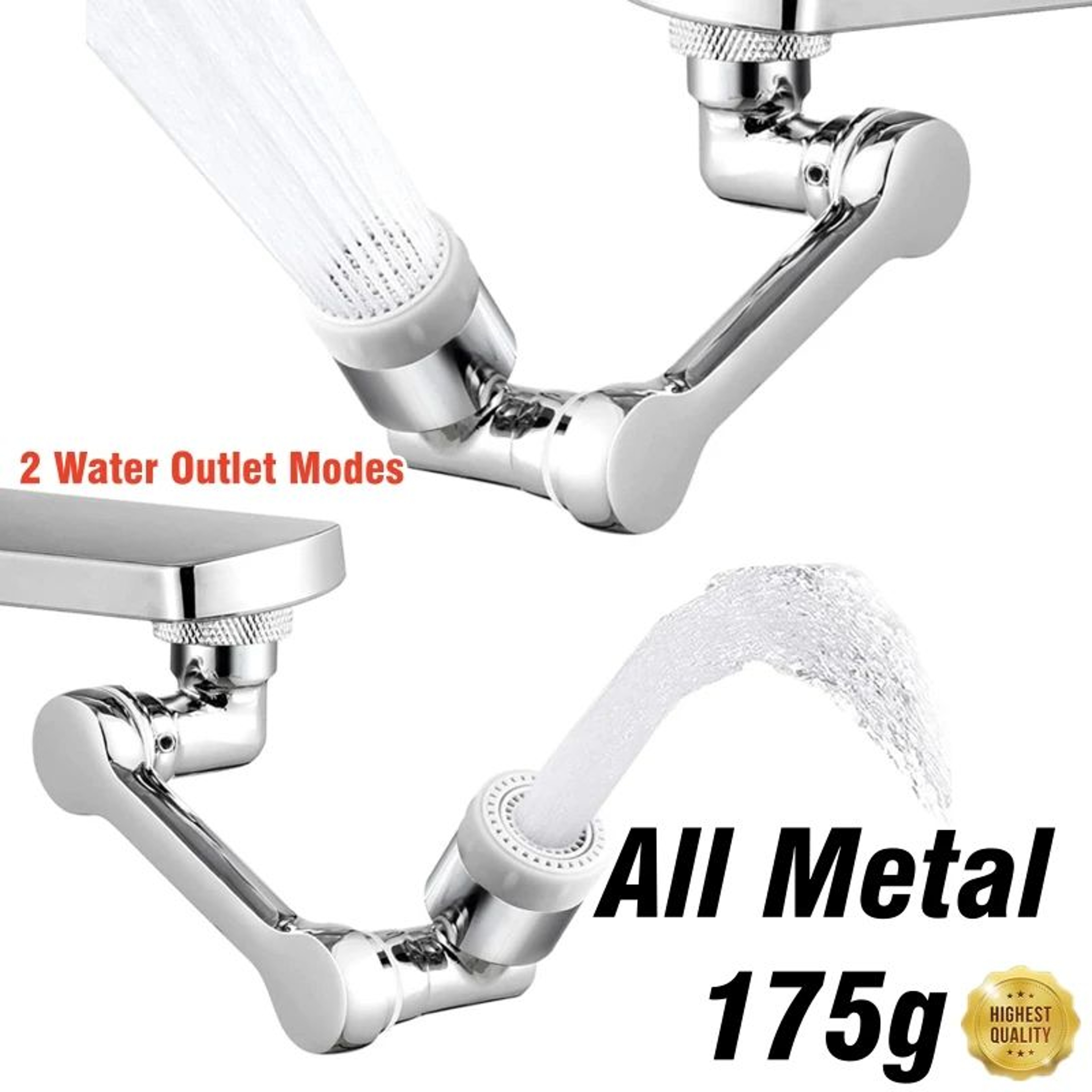 Universal 1080 Rotation Metal Faucet Sprayer Head  Kitchen  Bathroom Extender Nozzle 0