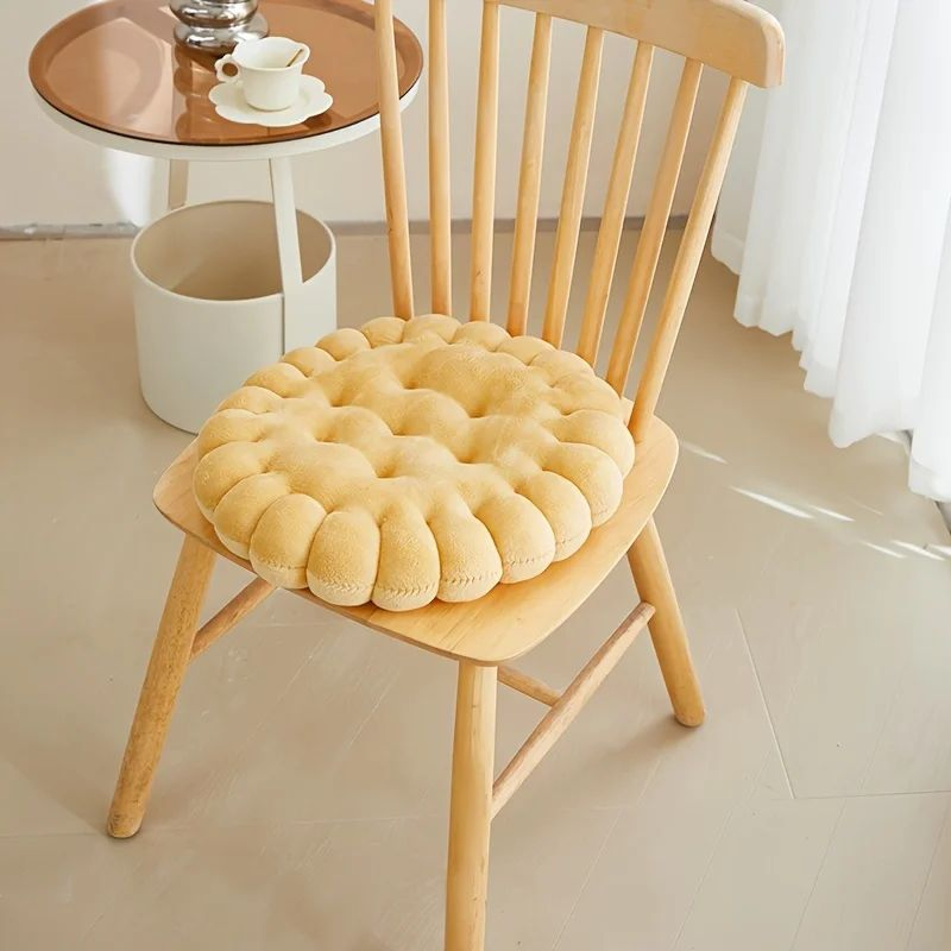 Cozy Biscuit Plush Cushion Chair Pad  Soft CookieStyle Tatami Back Pillow For Decor  Comfort 14