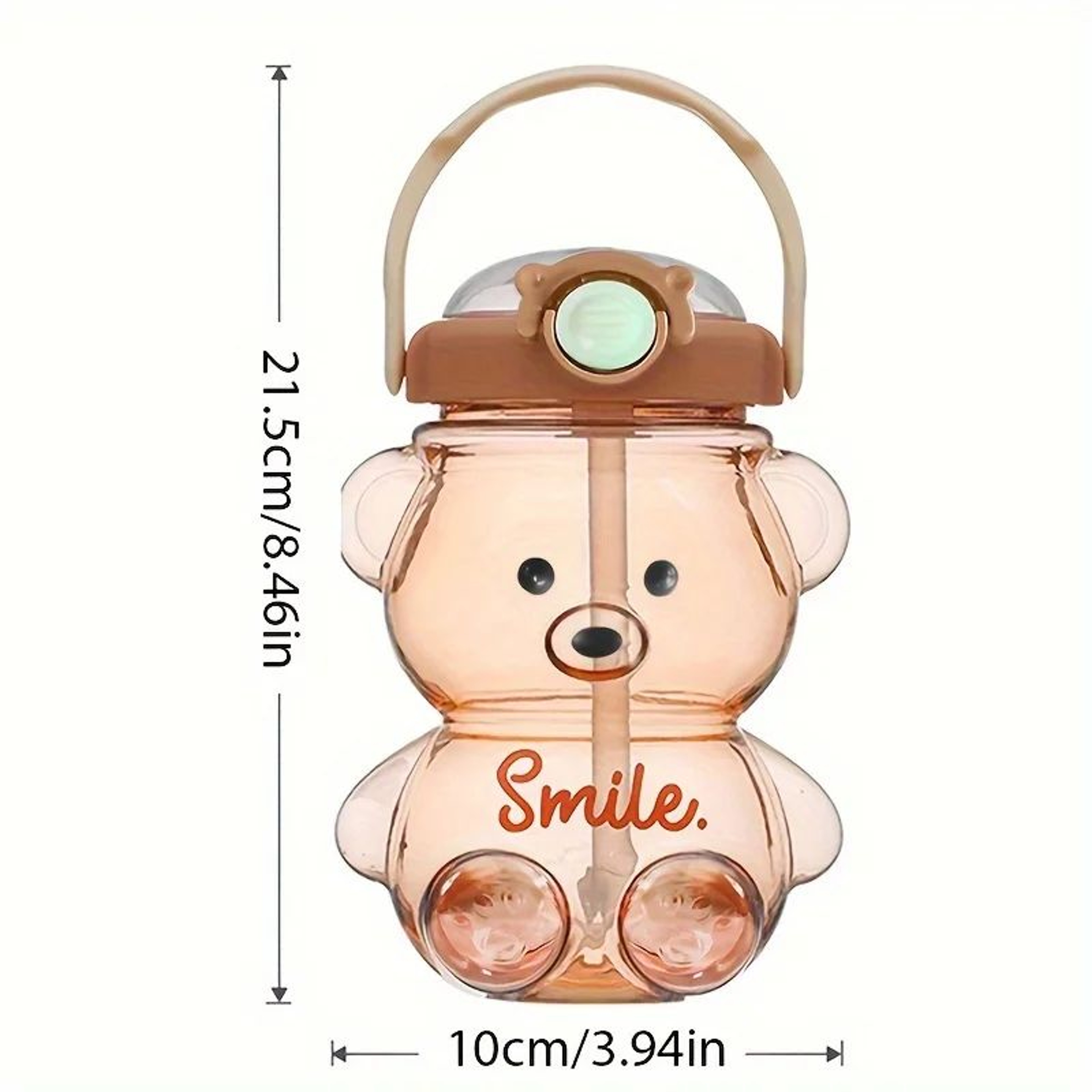 Cute Bear LargeCapacity Water Bottle  1000 Ml  1400 Ml Kids  Outdoor Tumbler With Straw 3