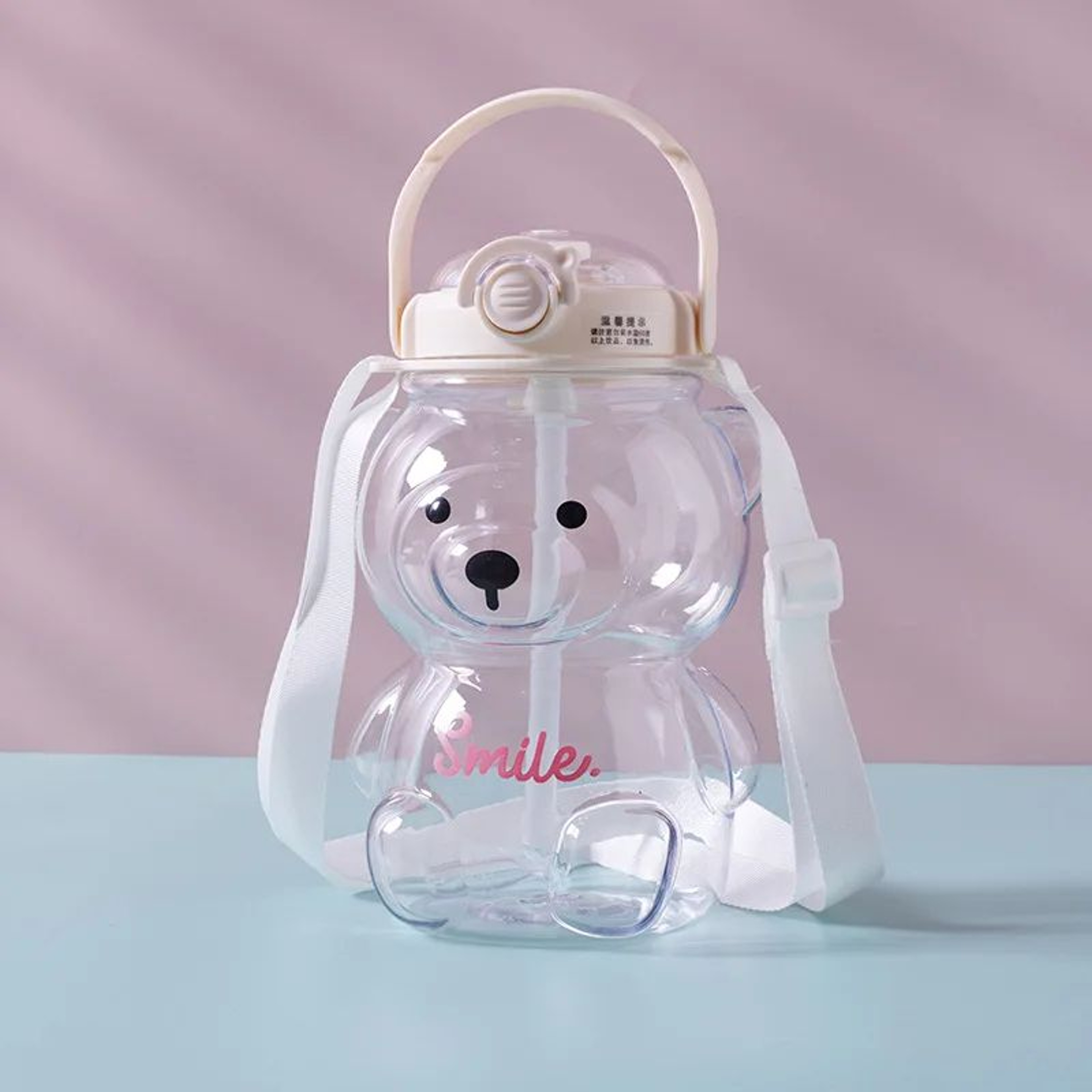 Cute Bear LargeCapacity Water Bottle  1000 Ml  1400 Ml Kids  Outdoor Tumbler With Straw 7
