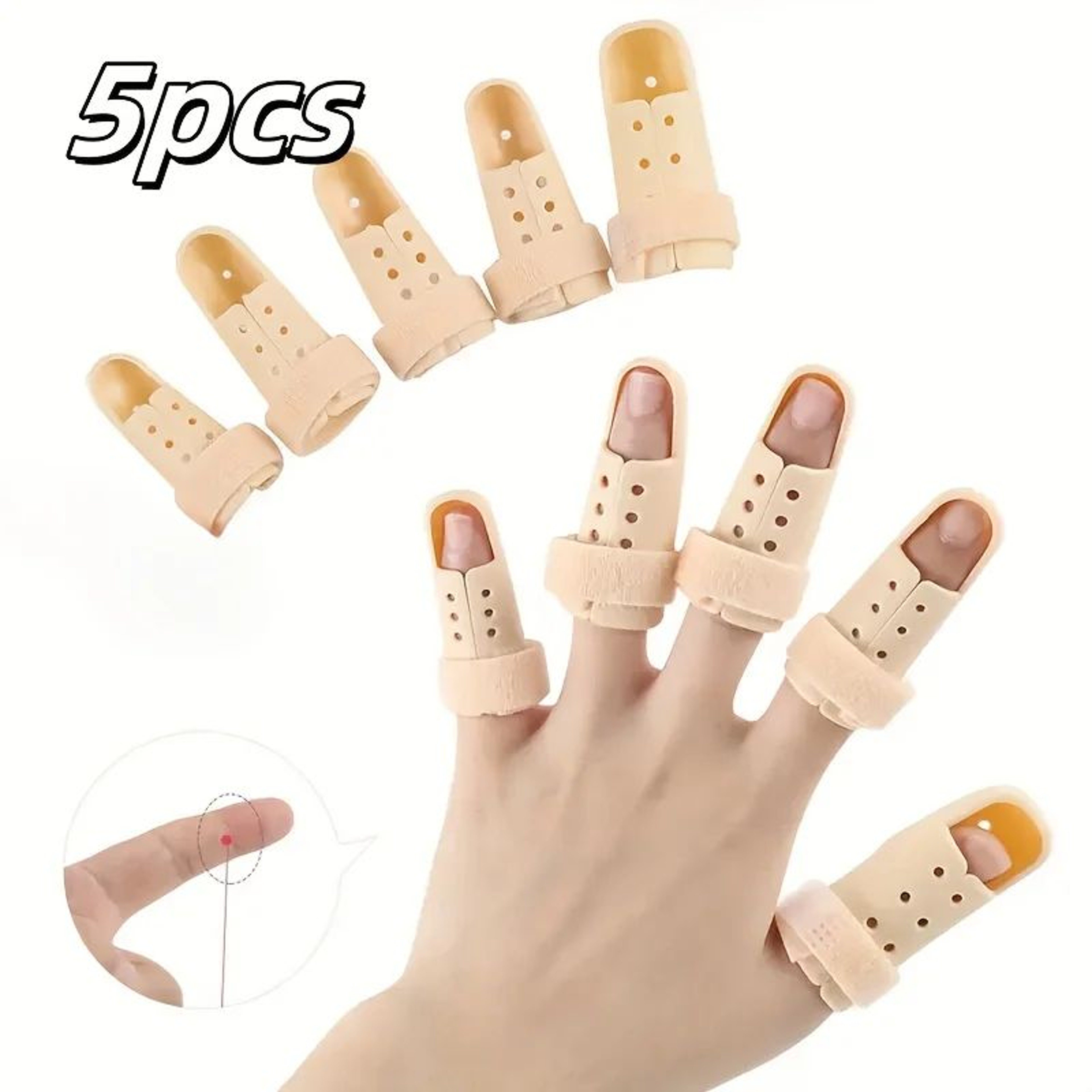 5Piece Adjustable Finger Splint Set  Breathable Injury Support  Sports Protection For Men And Women 0