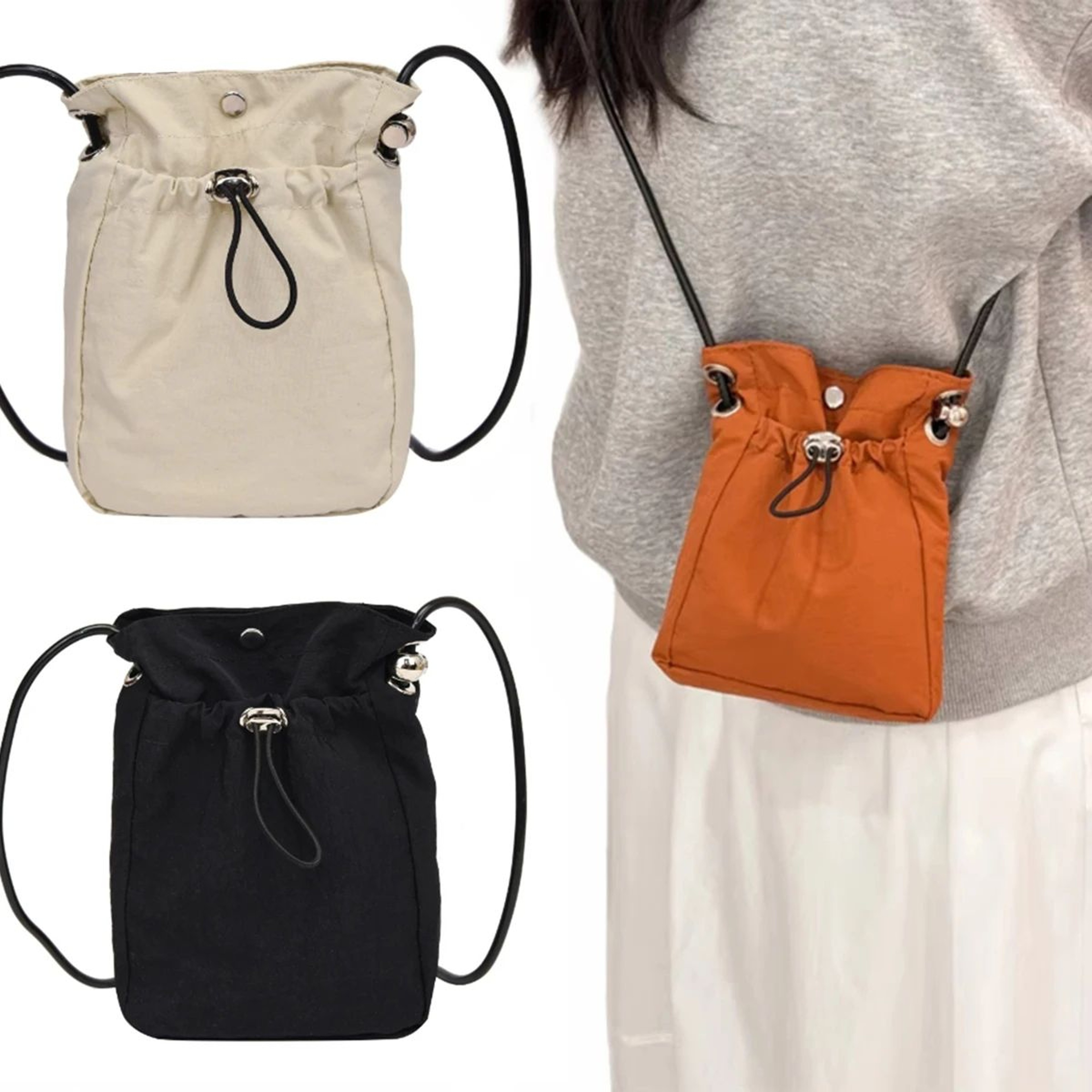 Compact Canvas Crossbody Phone Bag  Lightweight Mini Messenger Purse 0