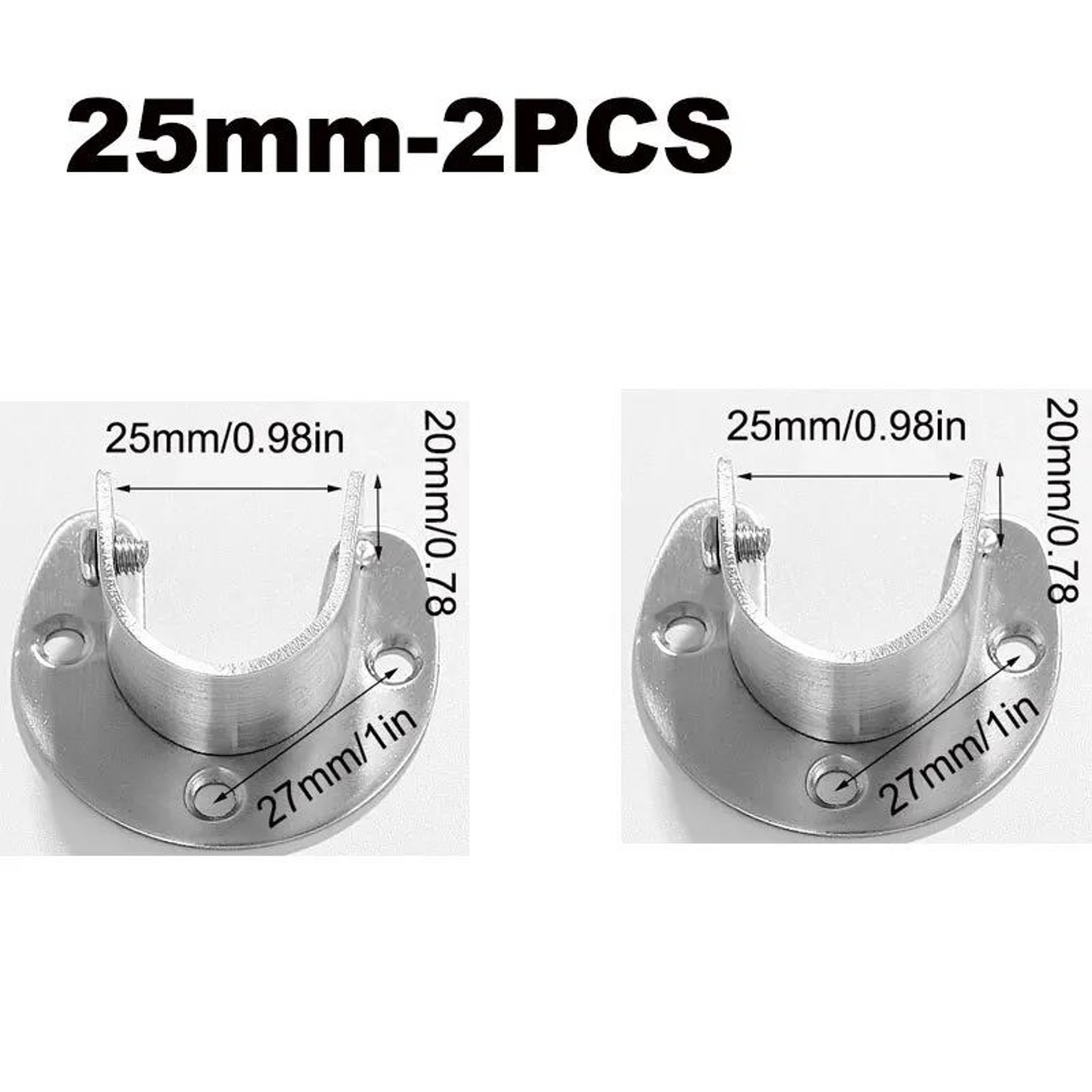 Stainless Steel Flange Rod Support Bracket For Wardrobe  Curtain Tubes 10