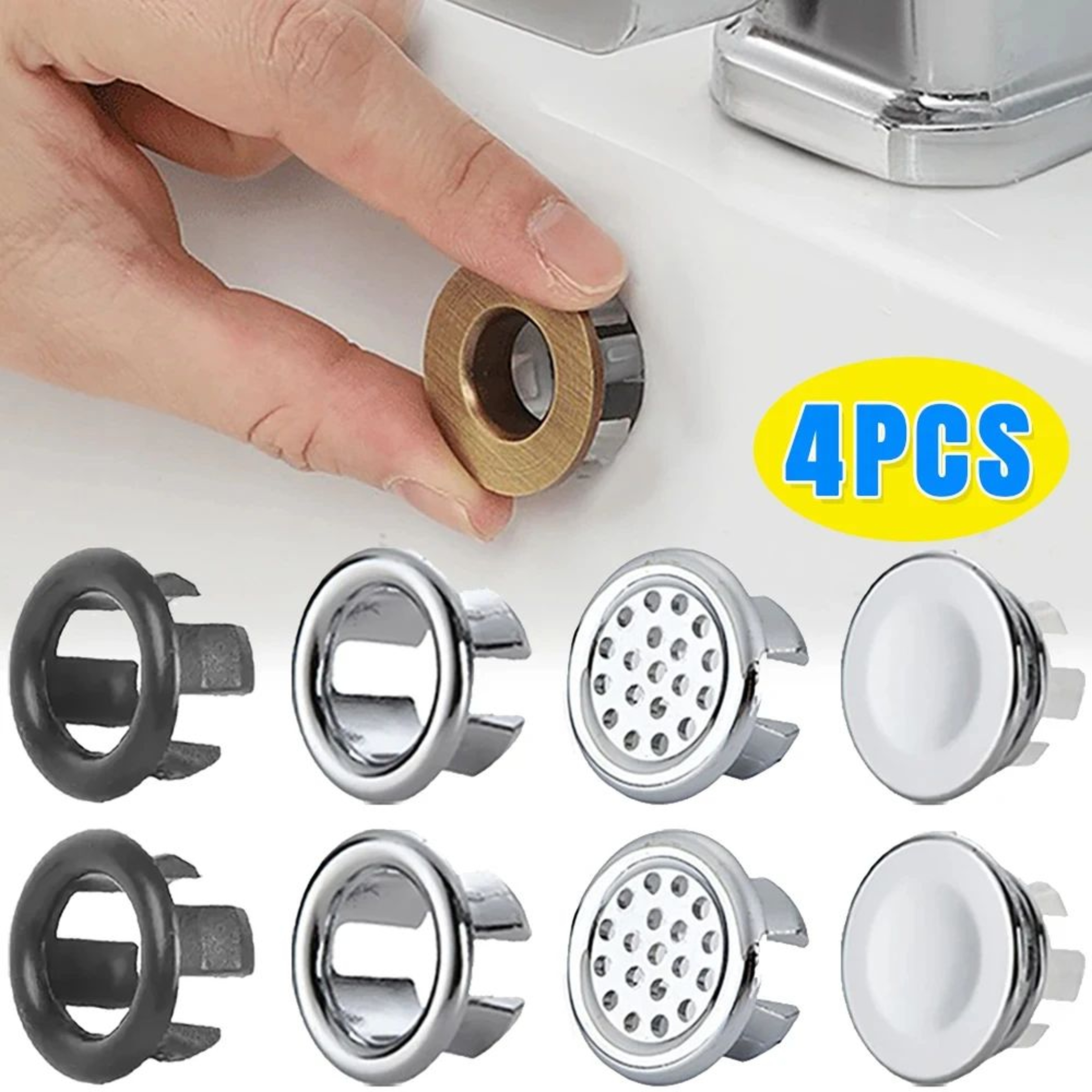 Premium Overflow Drain Cover Set For Sinks  Bathtubs  Circular Decorative Basin Caps 0