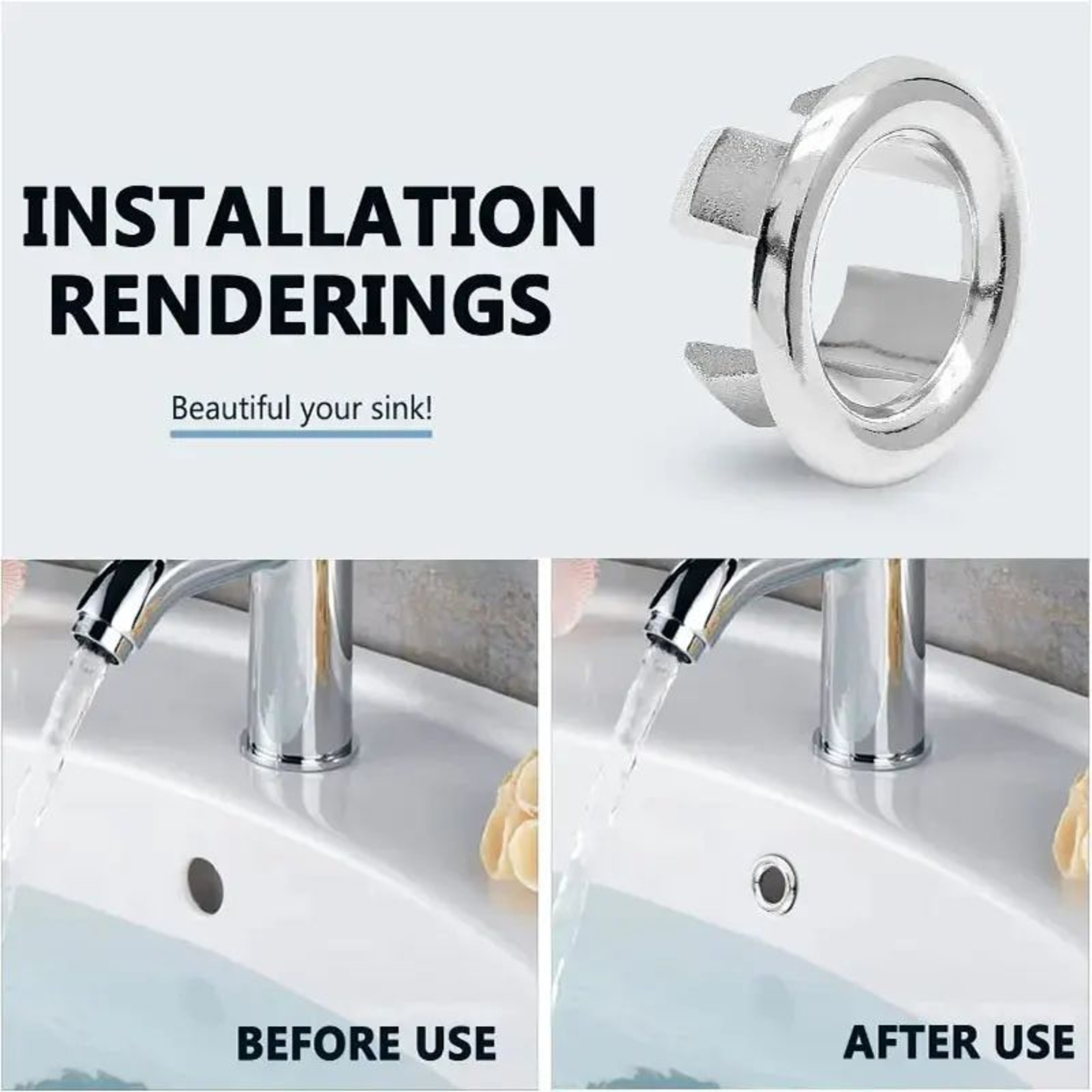 Premium Overflow Drain Cover Set For Sinks  Bathtubs  Circular Decorative Basin Caps 3