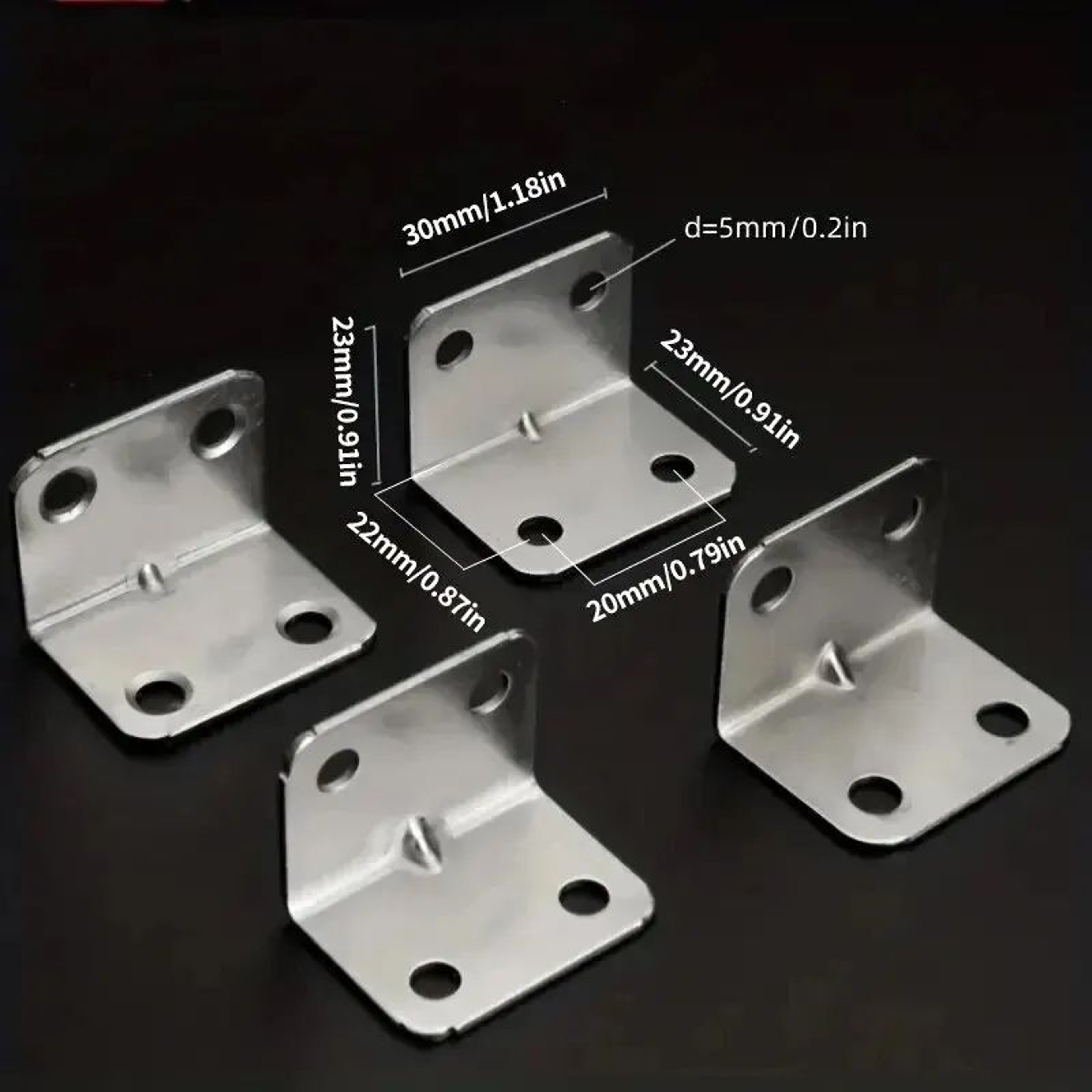 HeavyDuty 20Pack Stainless Steel Furniture Corner Brackets  90 Right Angle Braces For Tables Cabine 0