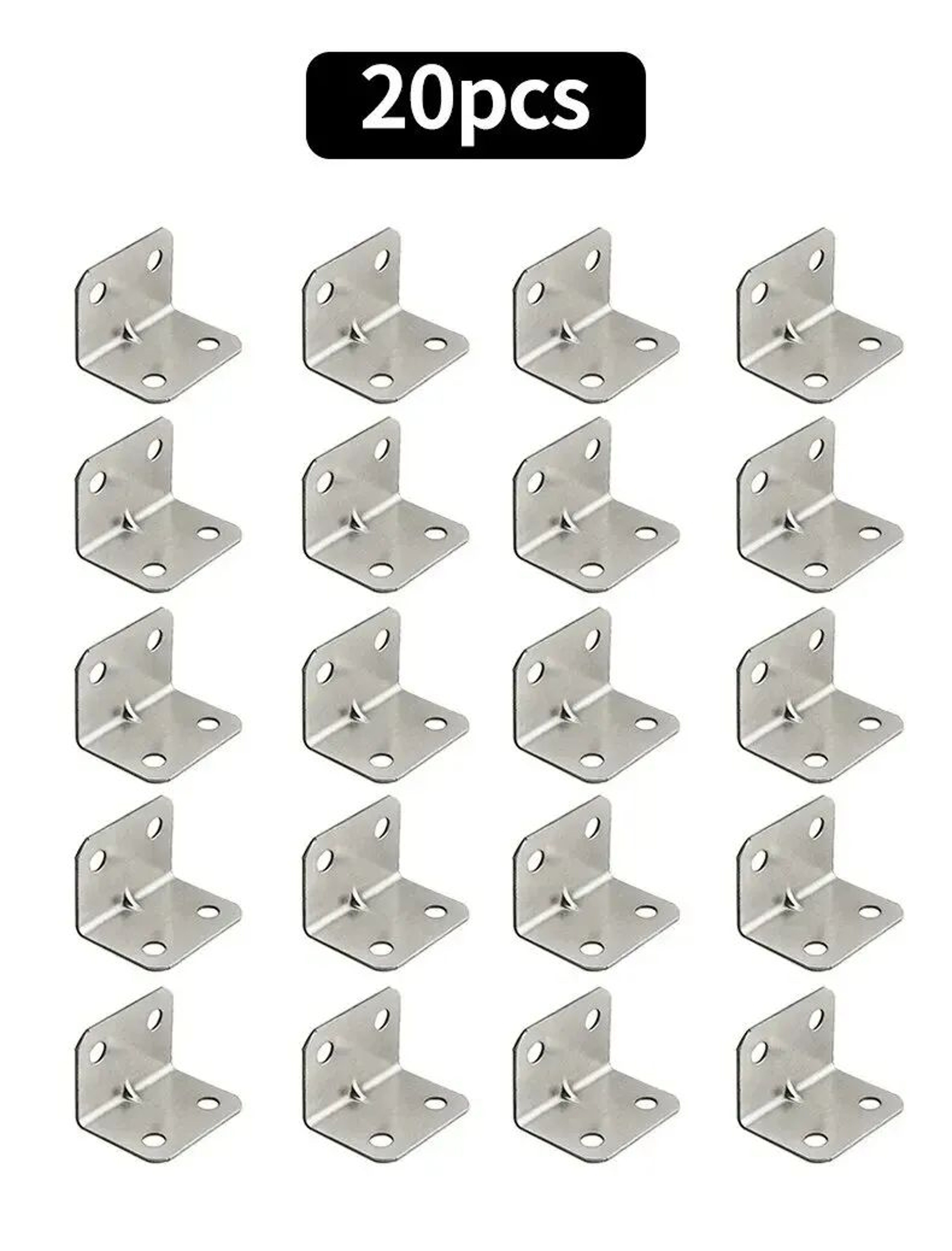 HeavyDuty 20Pack Stainless Steel Furniture Corner Brackets  90 Right Angle Braces For Tables Cabine 6