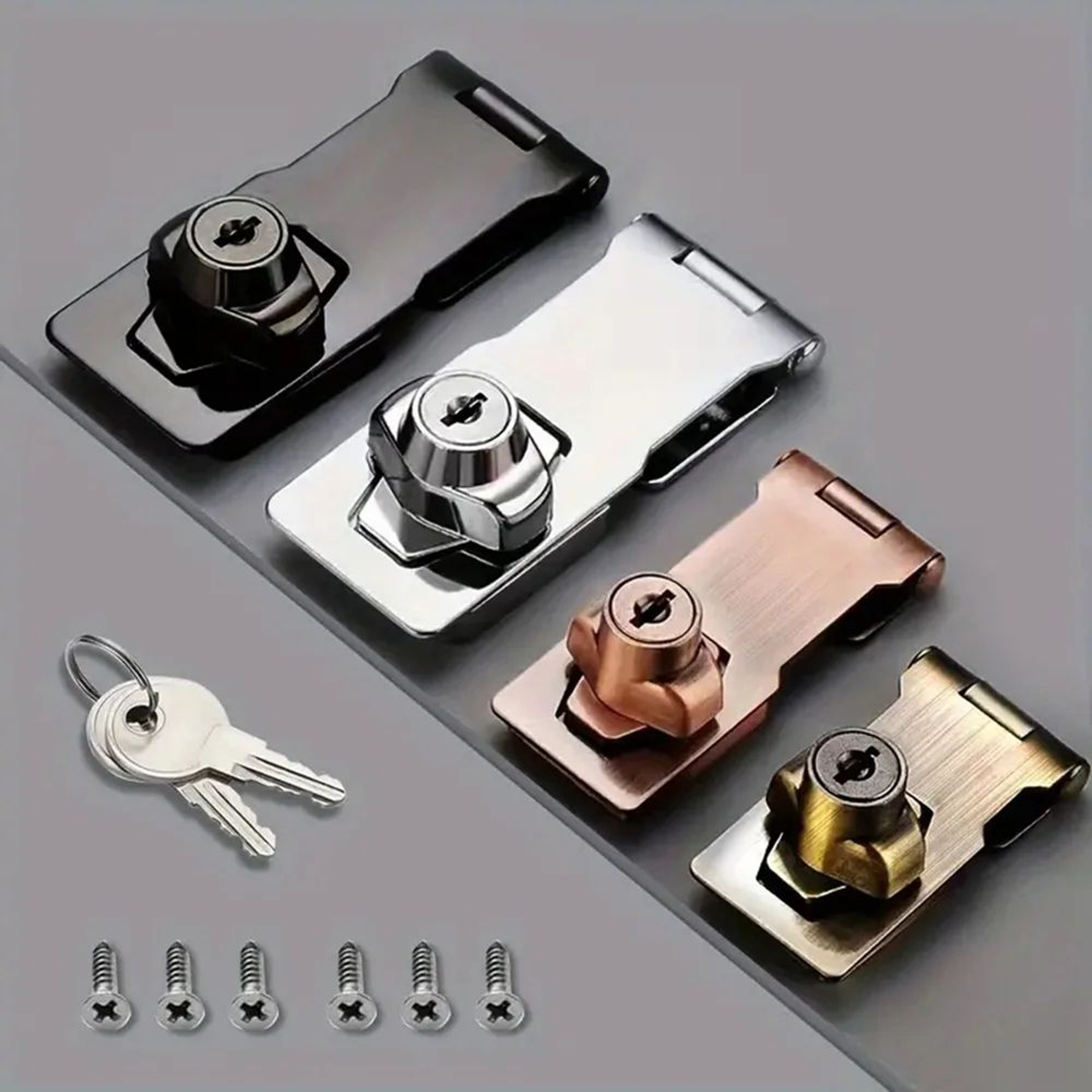 SecureGuard HeavyDuty Locking Hasp With Keyed Padlock  Cabinet Shed  Garage Security System 0