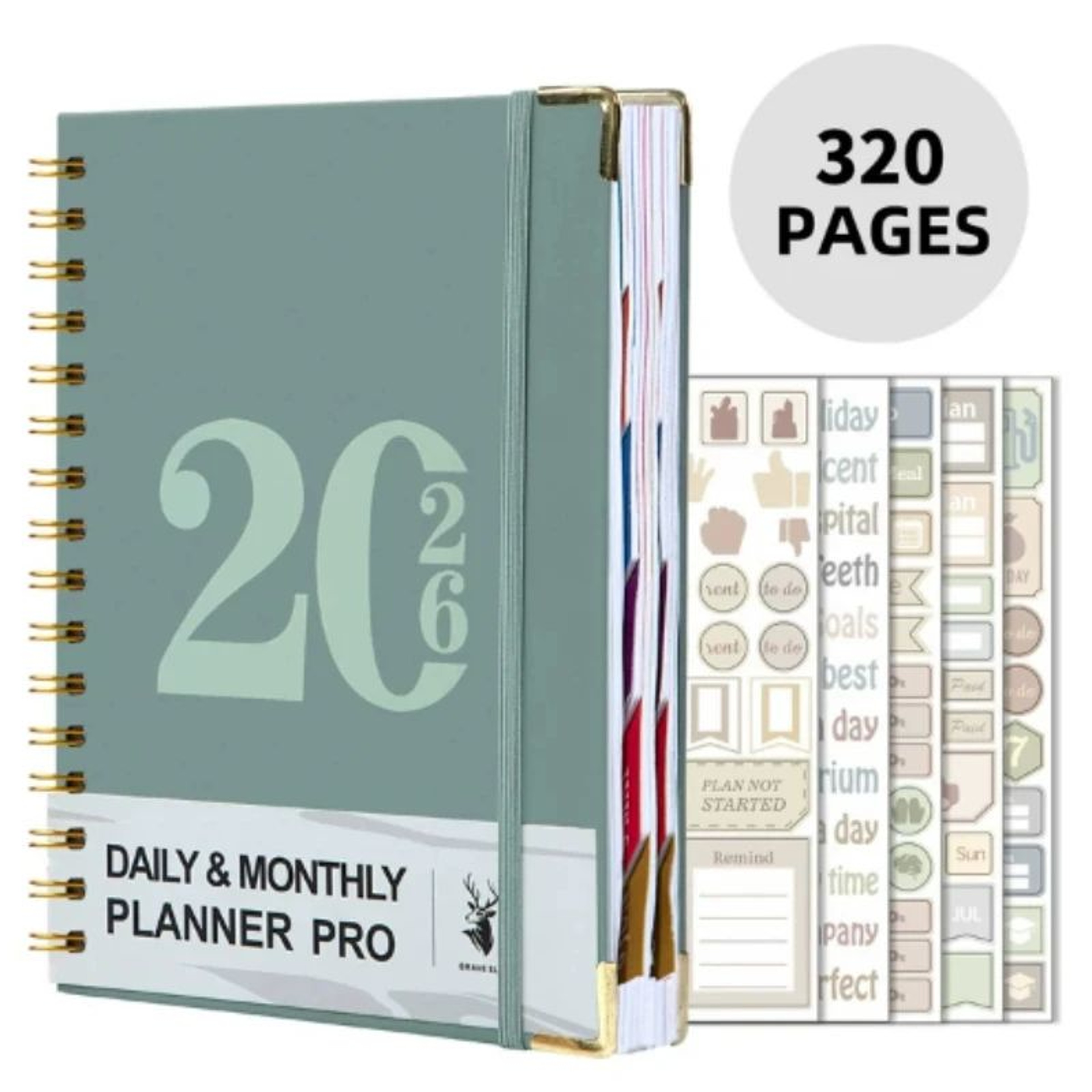 2026 YearRound Planner  Organizer  320Page Weekly  Monthly Calendar With Stickers 6