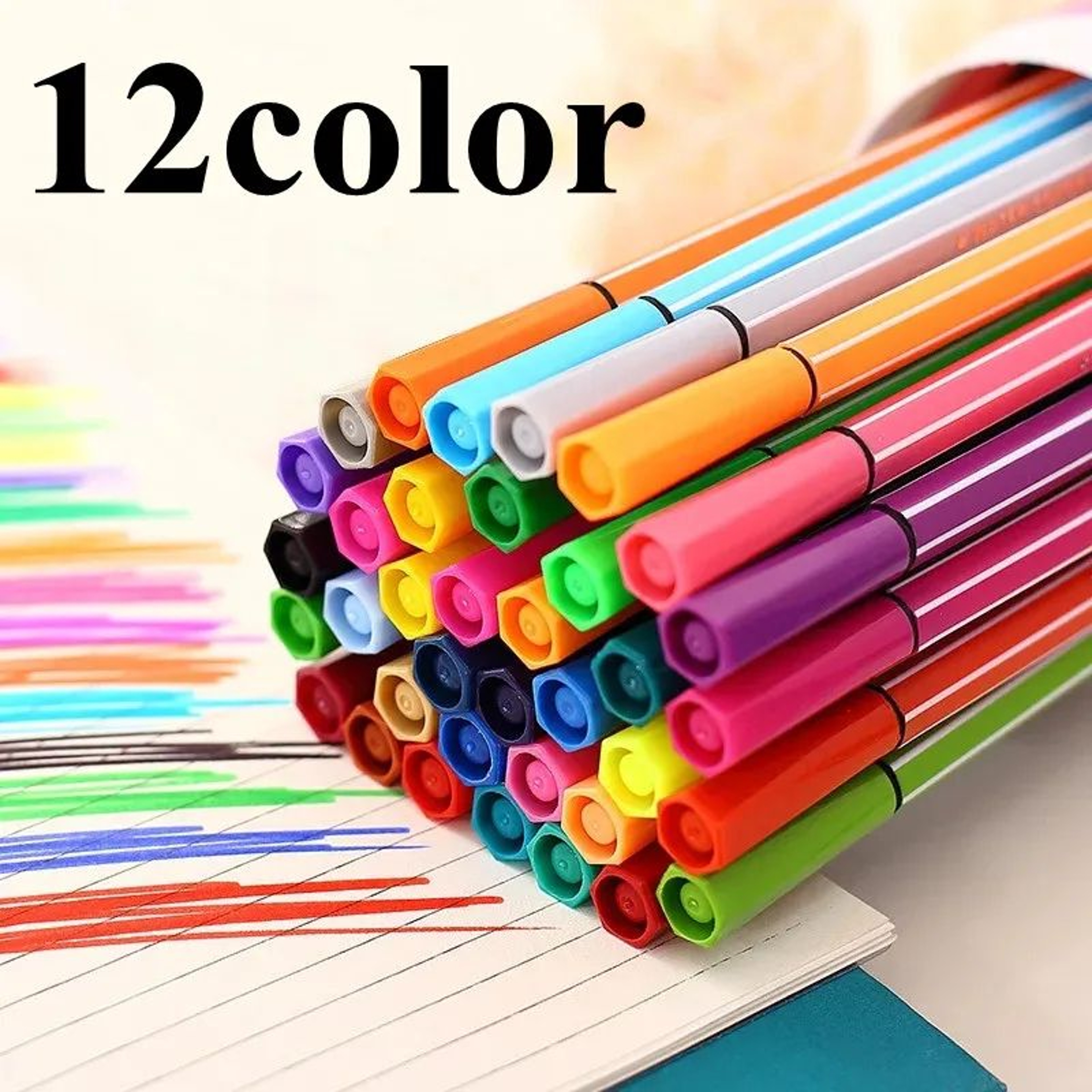 Premium Washable Colored Markers  12182436Color Artist Drawing Set For Students  Hobbyists 7