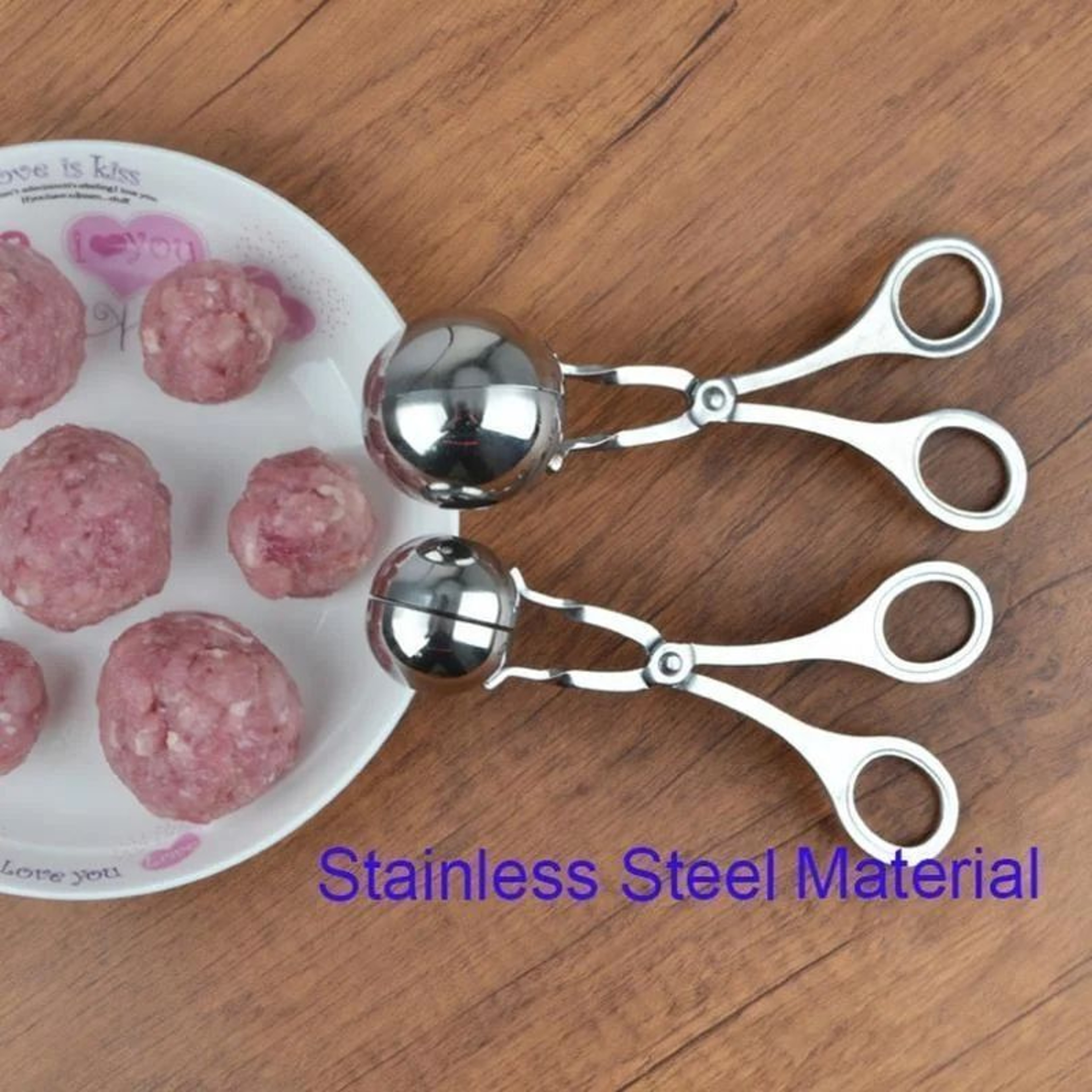 Stainless Steel Meatball  Rice Ball Maker  NonStick Handheld Shaping Tool 2