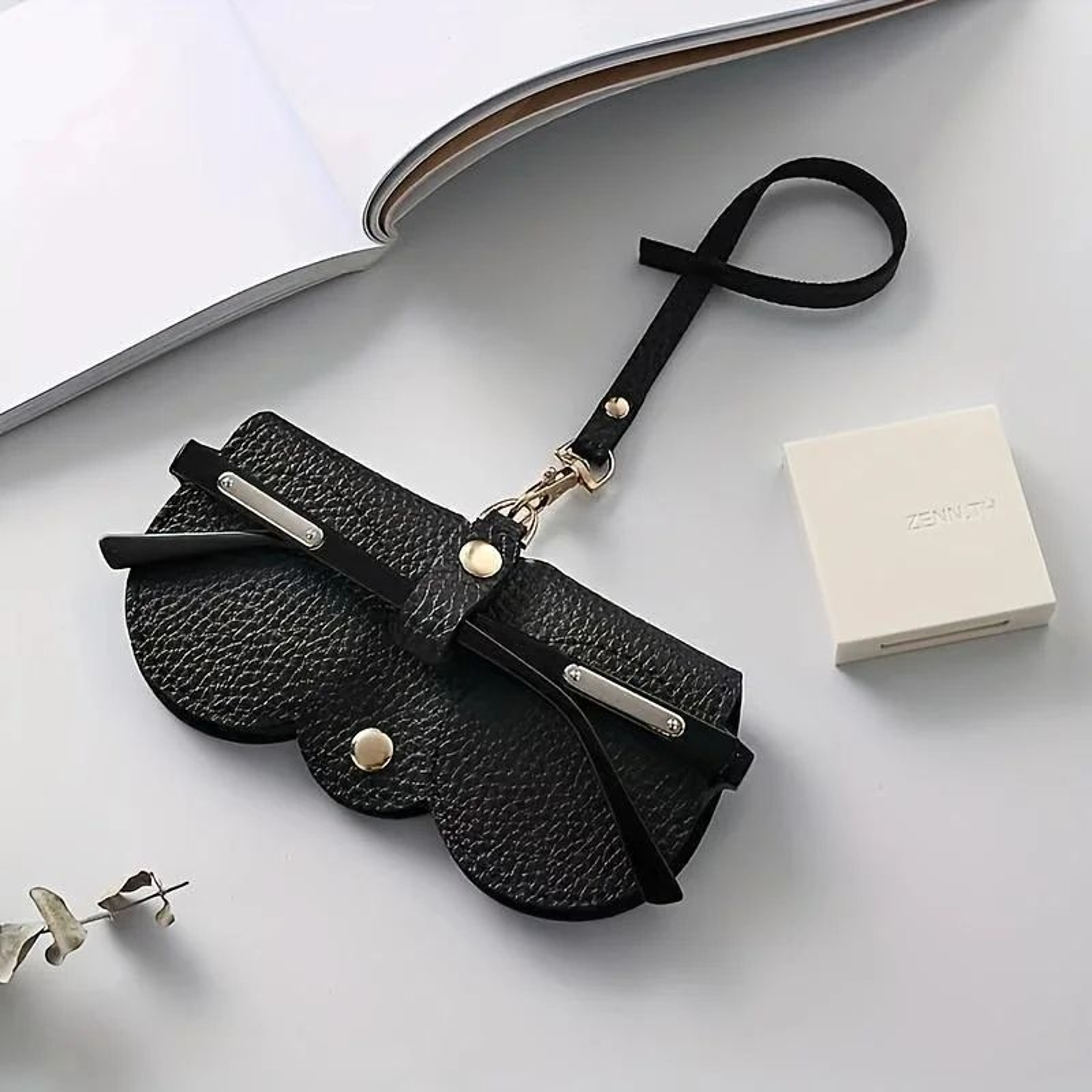 LuxeShield Litchi Travel Glasses Holder  Protective PU Leather Case For Sunglasses  Reading Glasses 4