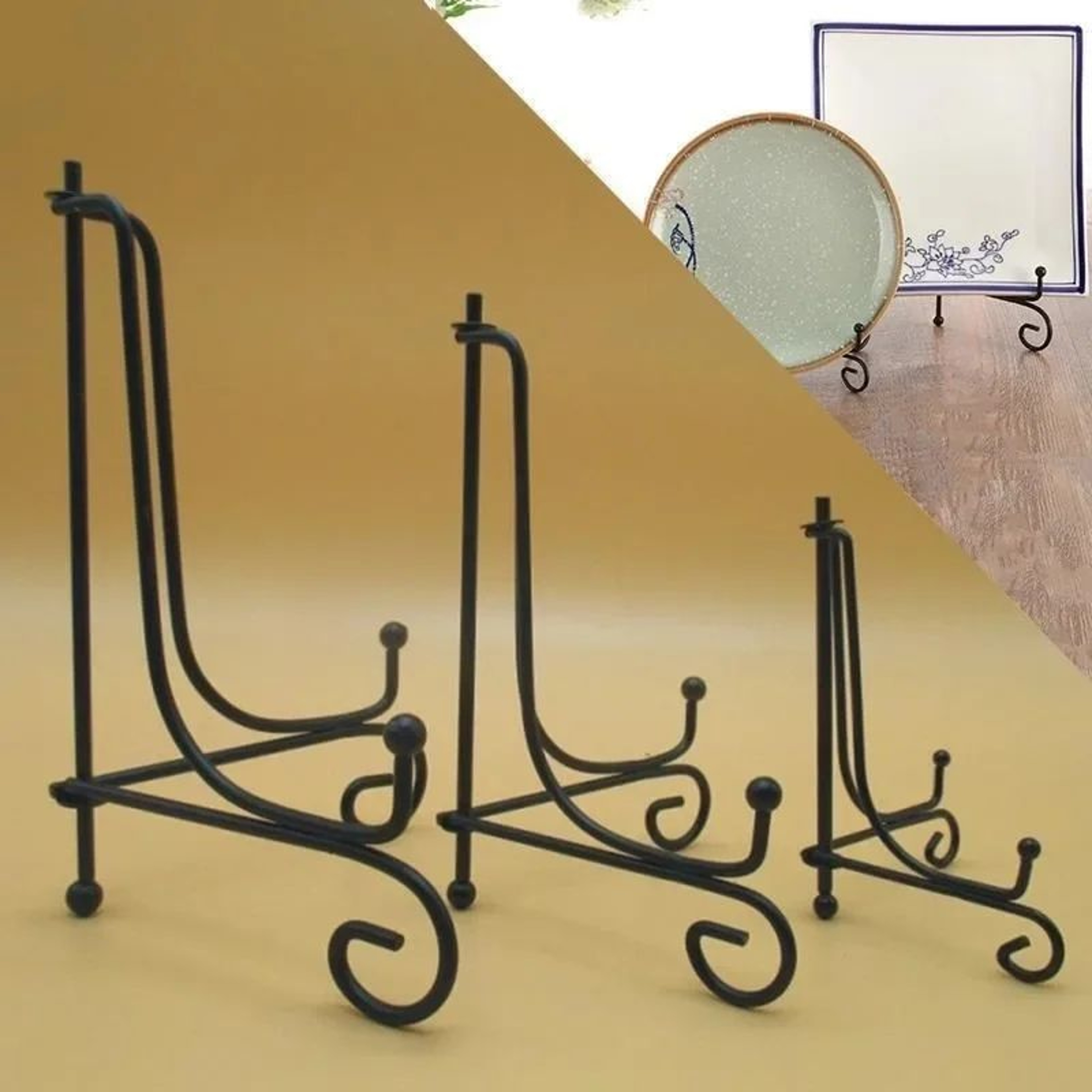 Elegant Iron Display Stand  Compact Book Photo  Plate Holder 0