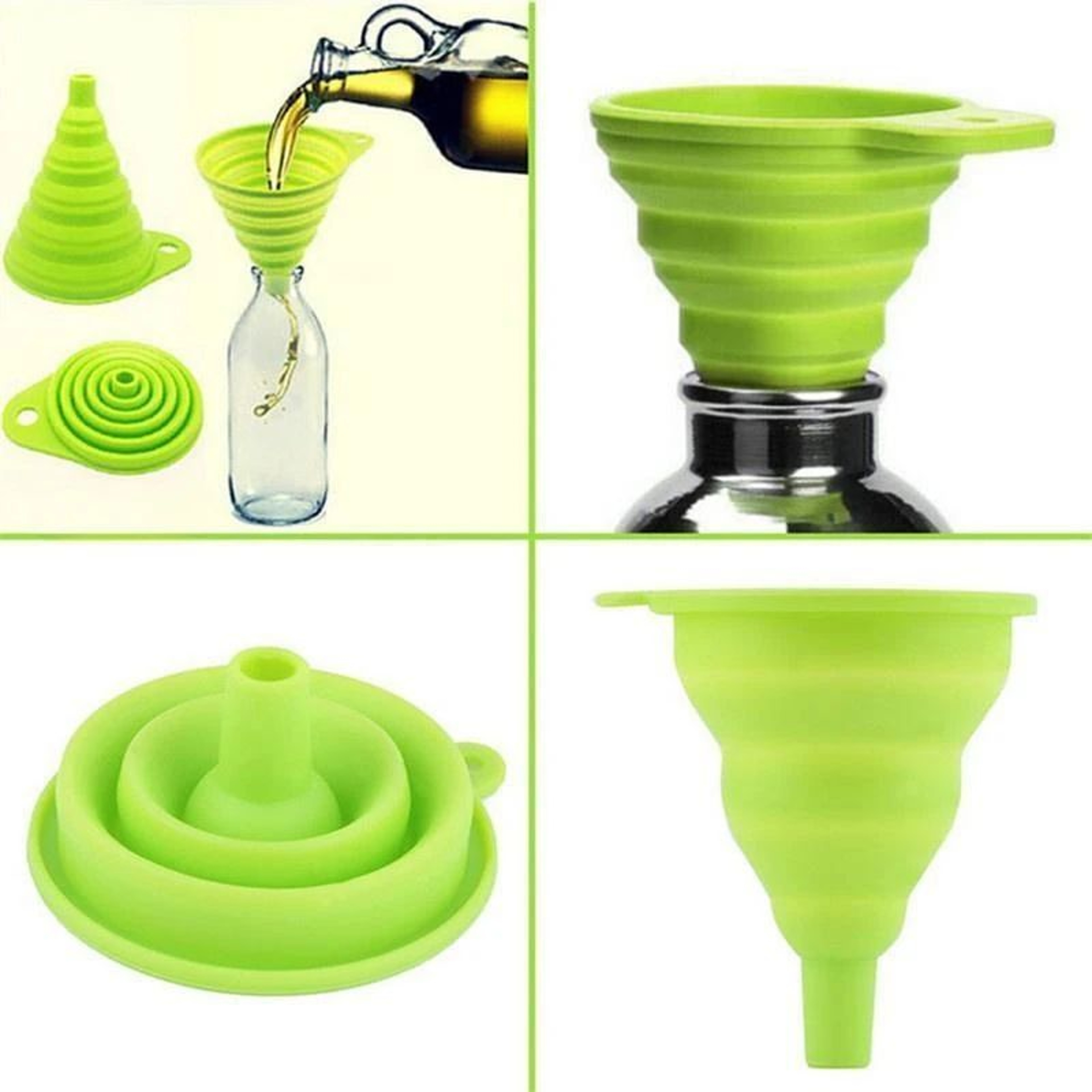 Practical Foldable Silicone Funnel  Compact Collapsible Kitchen Tool 0