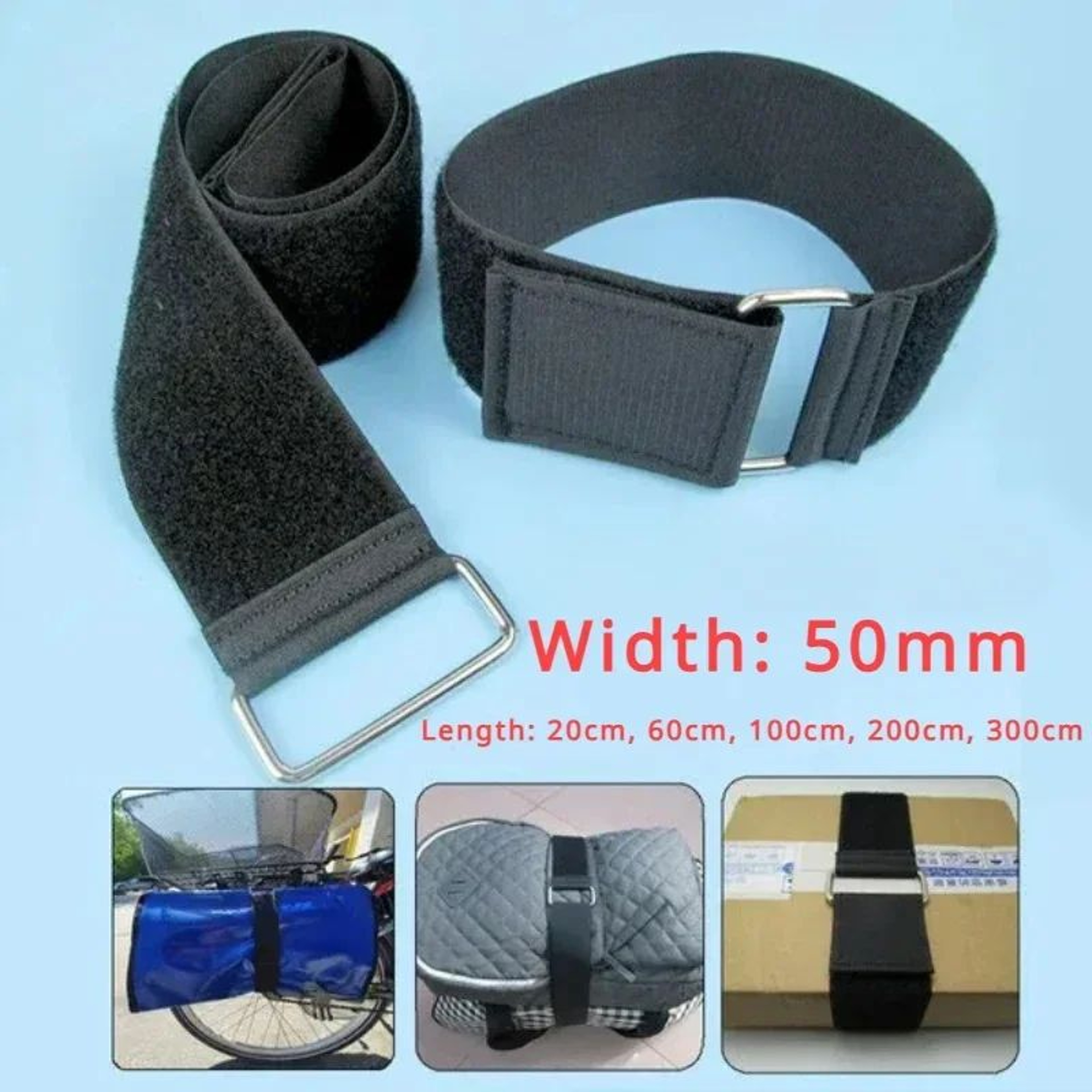HeavyDuty Nylon Cargo  Luggage Strap  50 Mm Wide Adjustable Velcro Belt For Travel Motorcycle  Outd 0