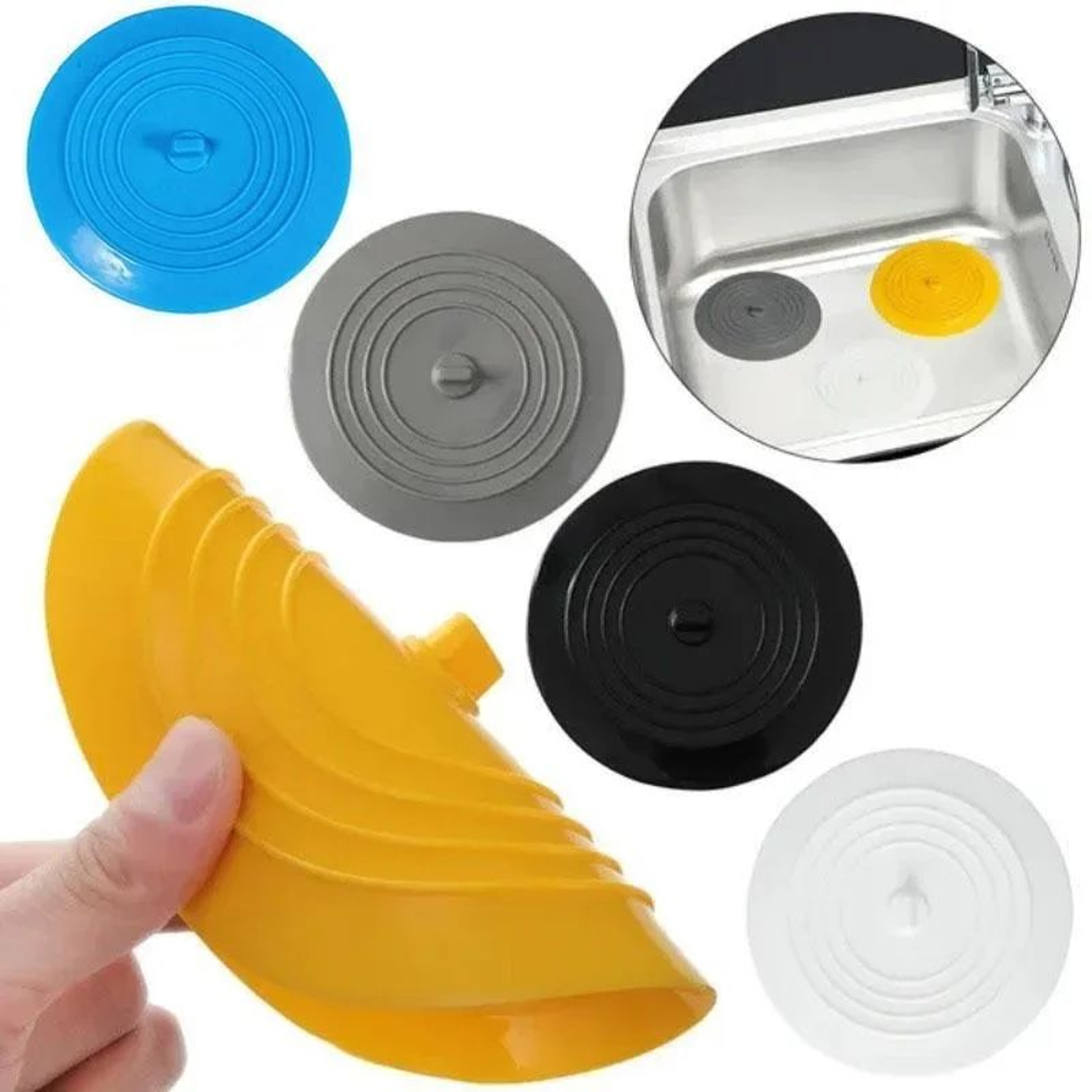 Large Universal Silicone Drain Plug  Hair Stopper  6inch Flat Bathroom  Kitchen Drain Cover 0