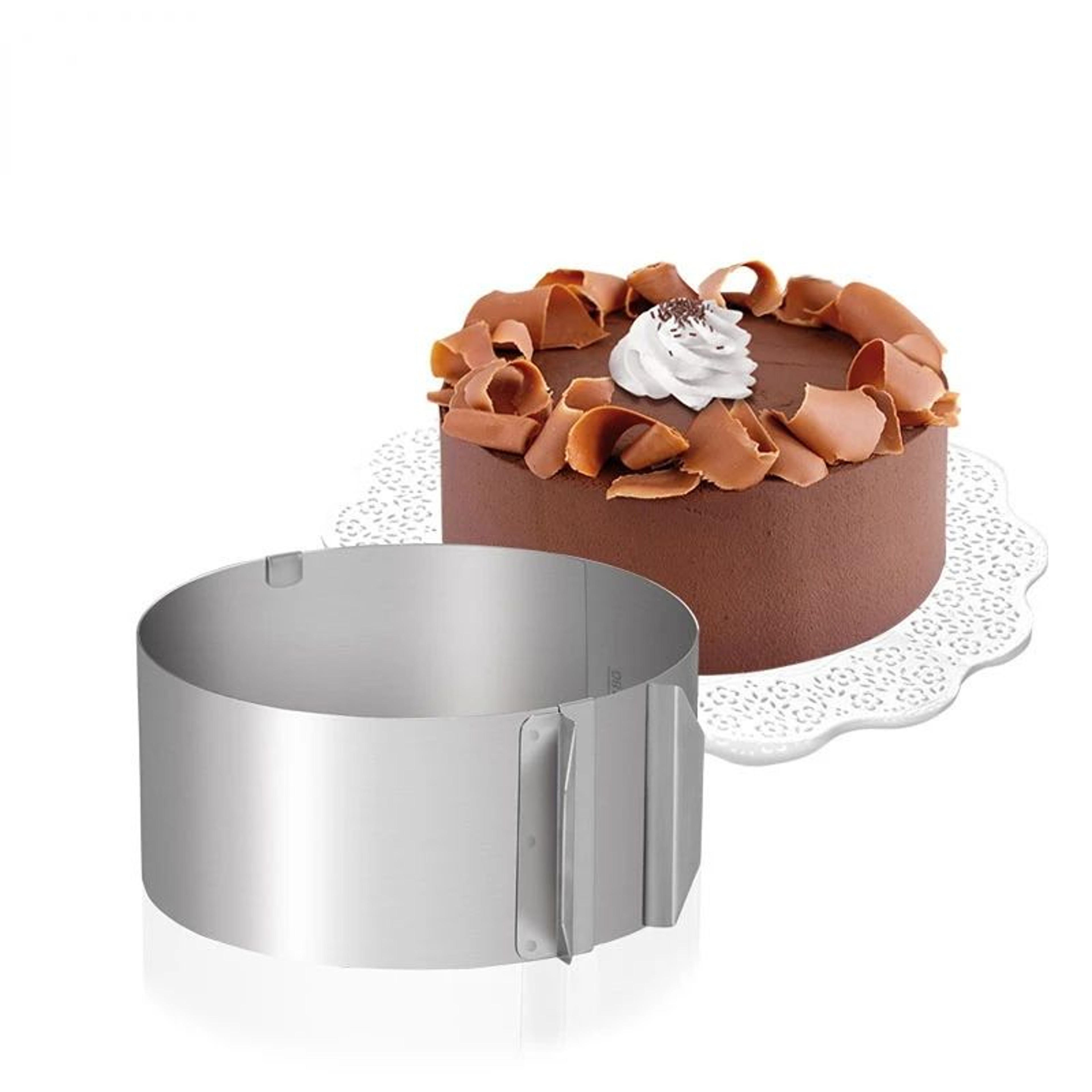 Premium Adjustable StainlessSteel Cake Ring Mold  Retractable Mousse  Baking Ring 0
