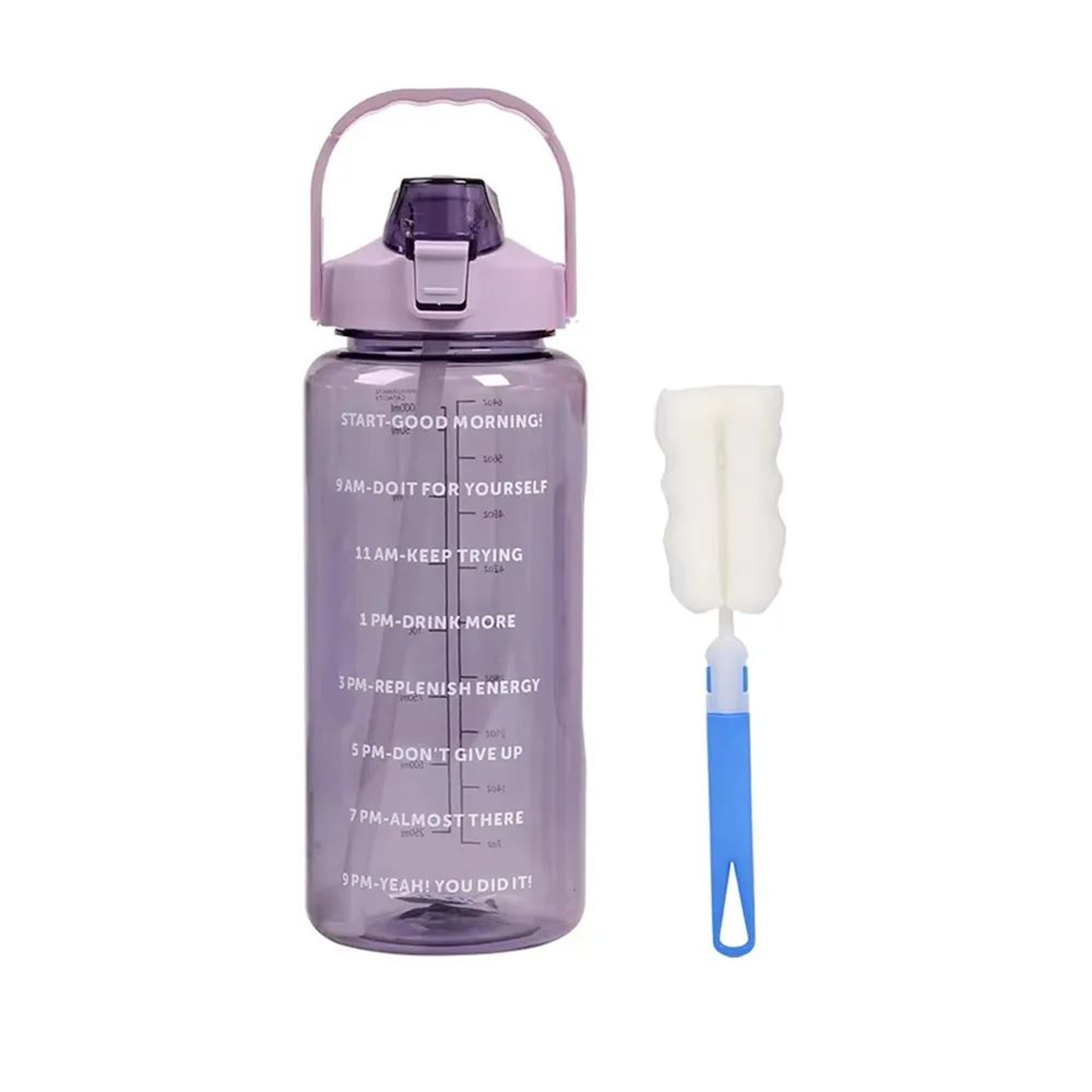 HydraMax 2Liter Portable Water Bottle With Straw  Large Travel  Fitness Hydration Jug 11