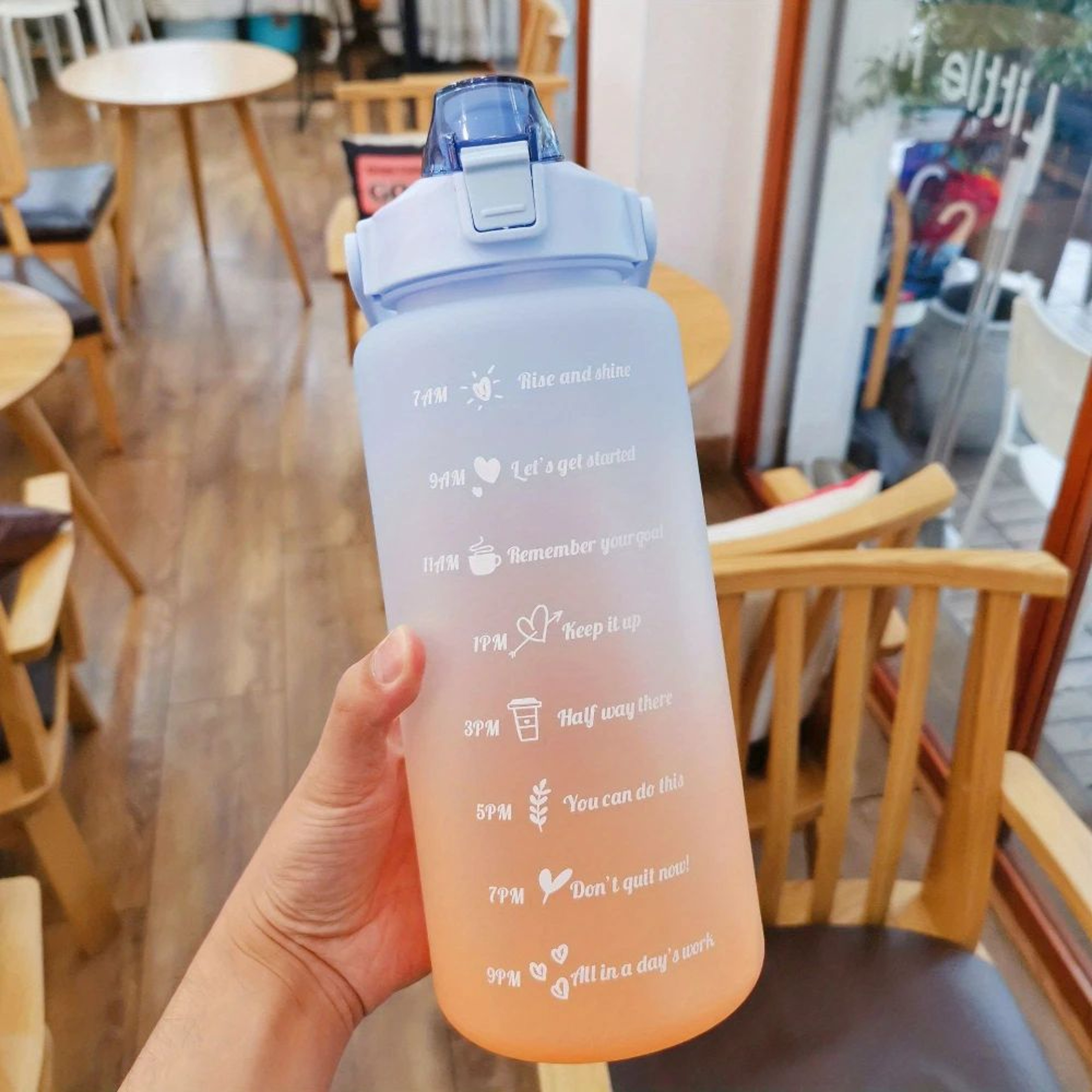 2Liter Motivational Leakproof Water Bottle With Time Markers 2