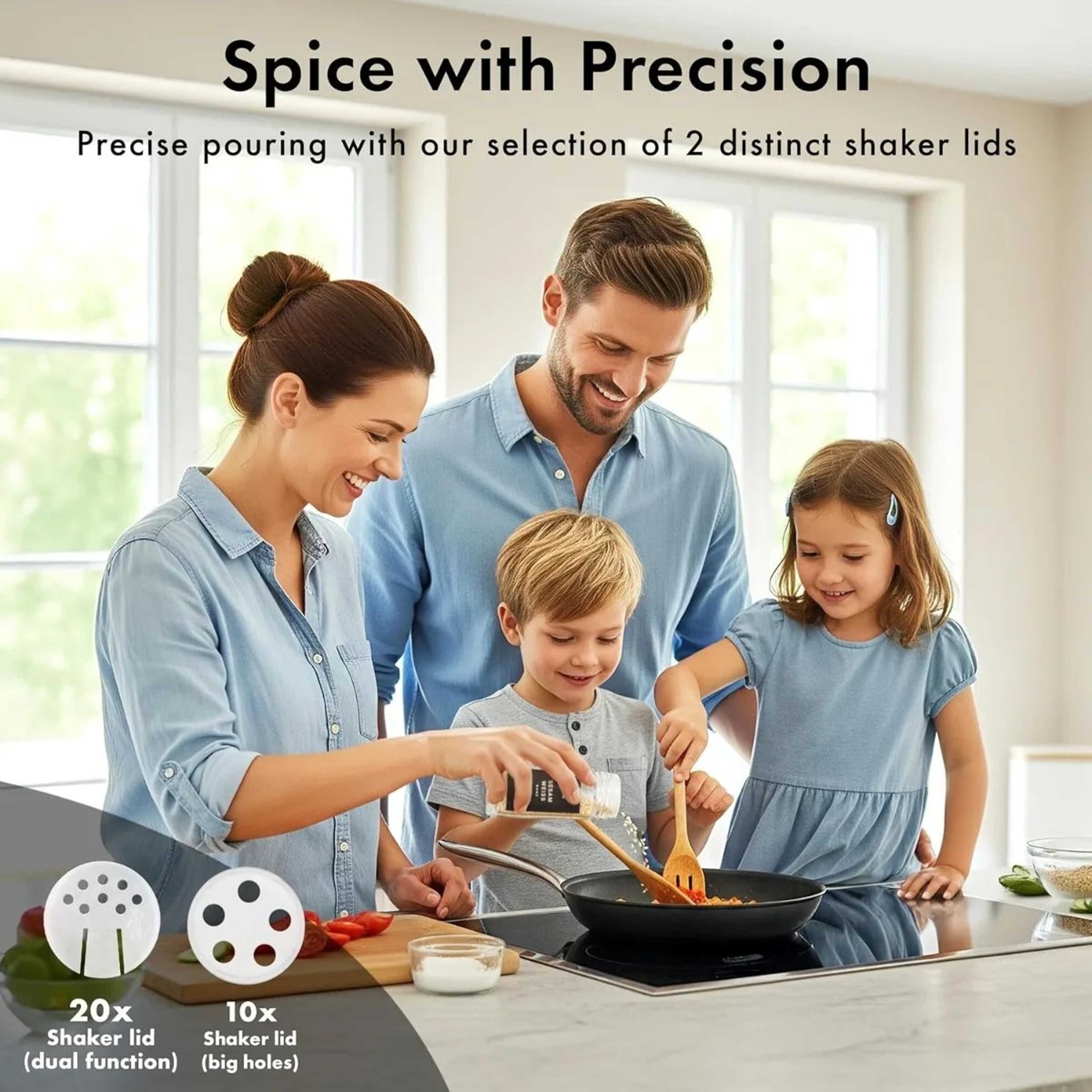 Farmhouse 12Piece Glass Spice Jar Set With Bamboo Lids  Labels 5