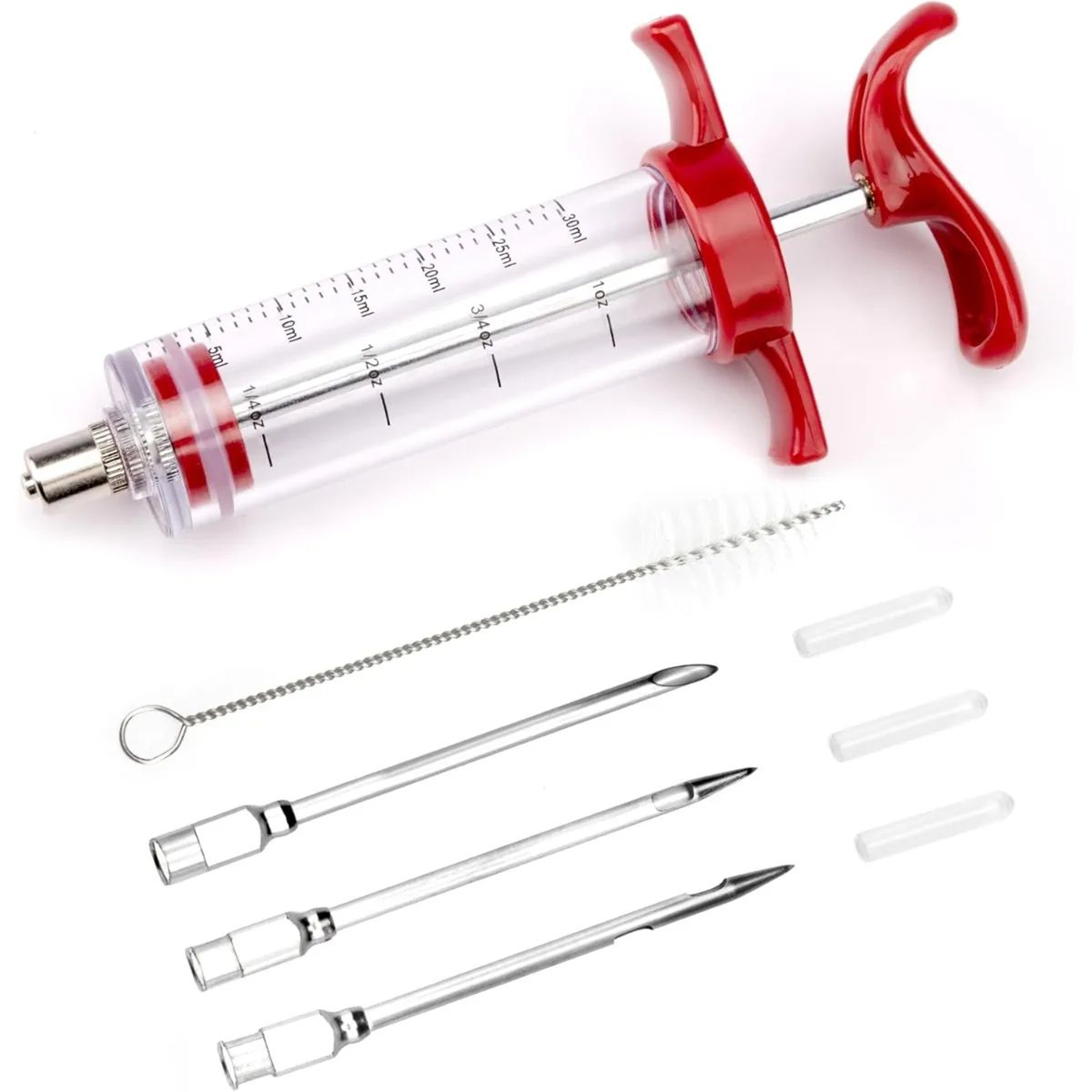 Premium Stainless Steel BBQ Meat Injector  BBQ Marinade Syringe Kit  3Needle Flavor Infusion Tool 0