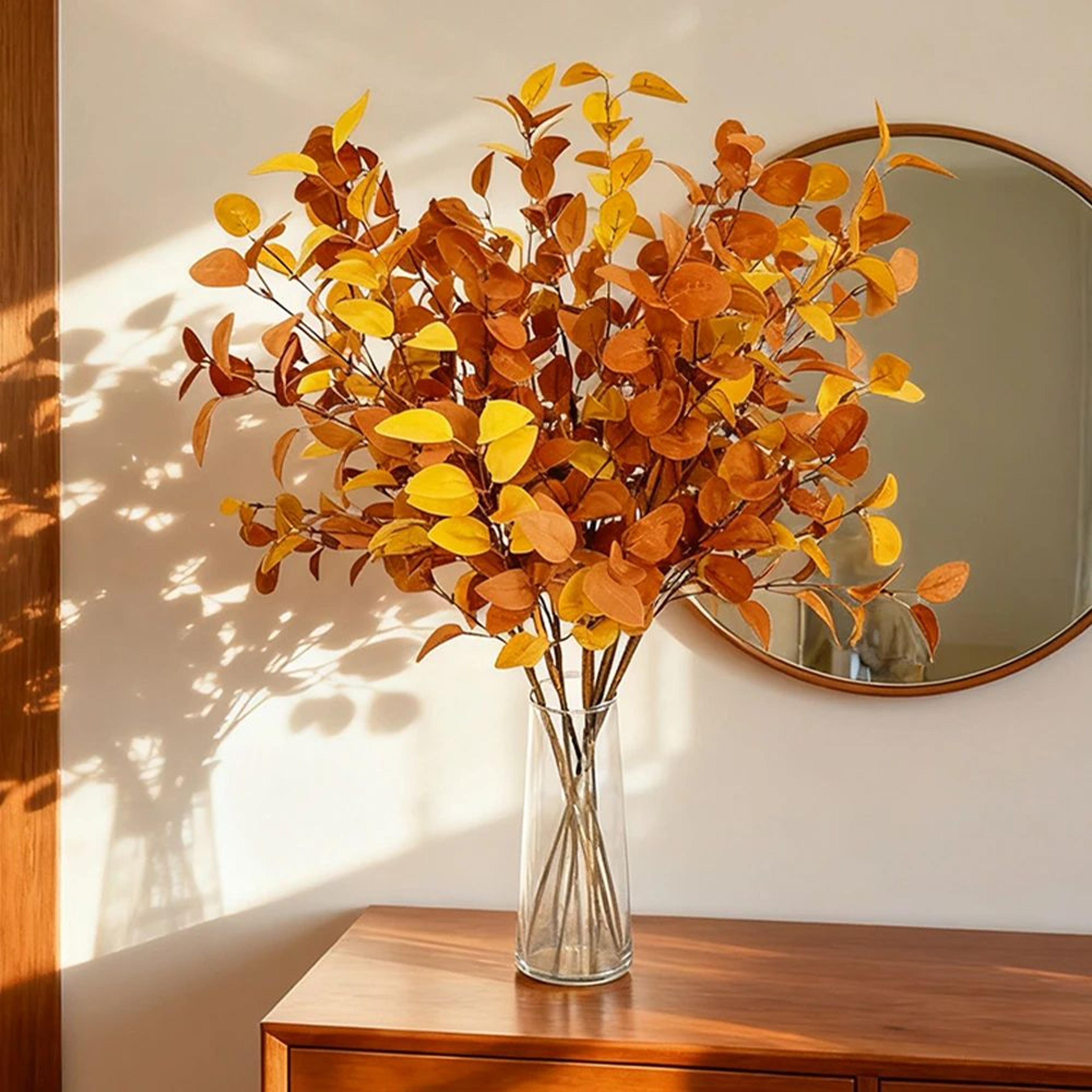 Autumn Eucalyptus Artificial Branch Set  Realistic Fall Home Decor Stems For Tables  Walls 0