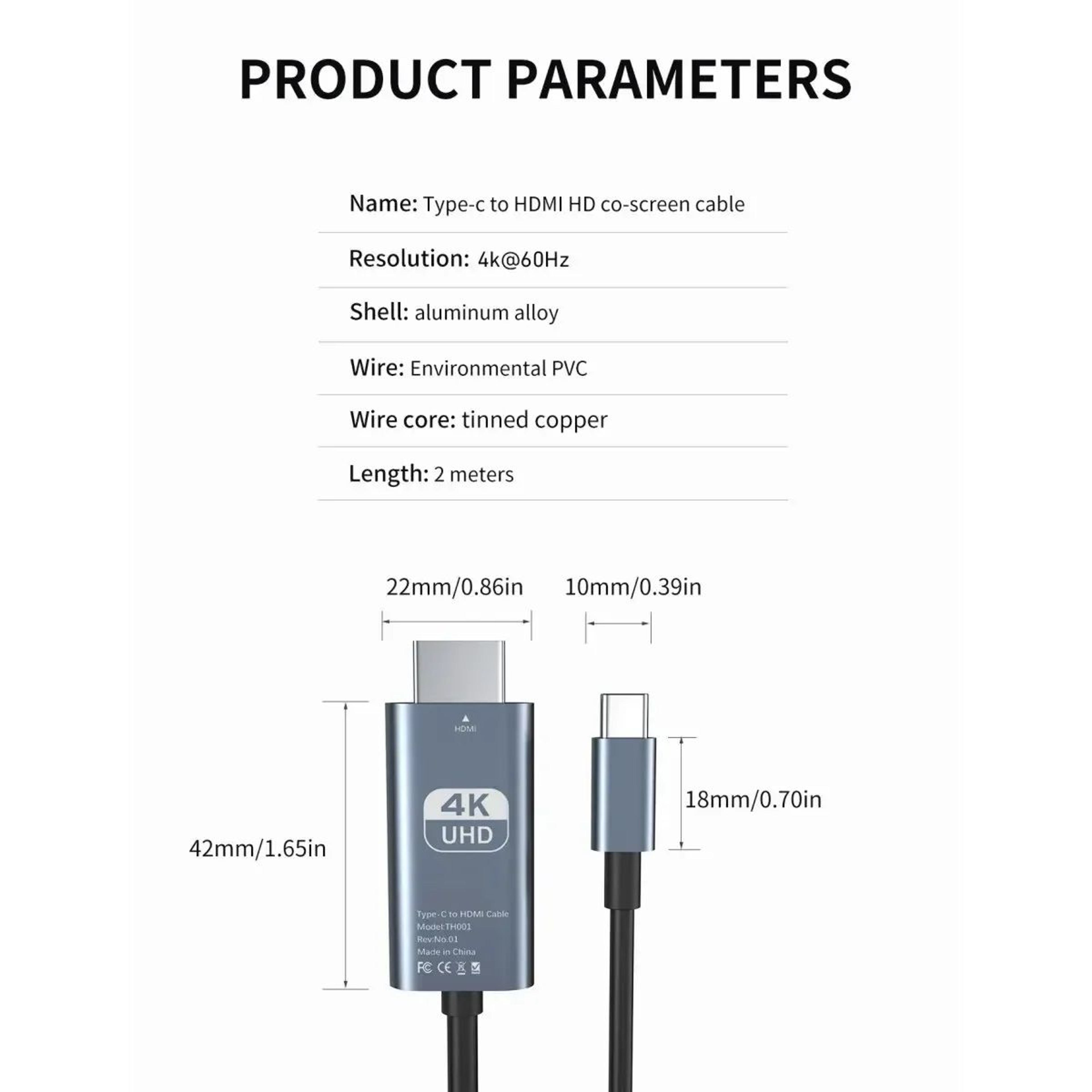 4K 60Hz USBC To HDMI Cable For UltraClear Screen Mirroring 1