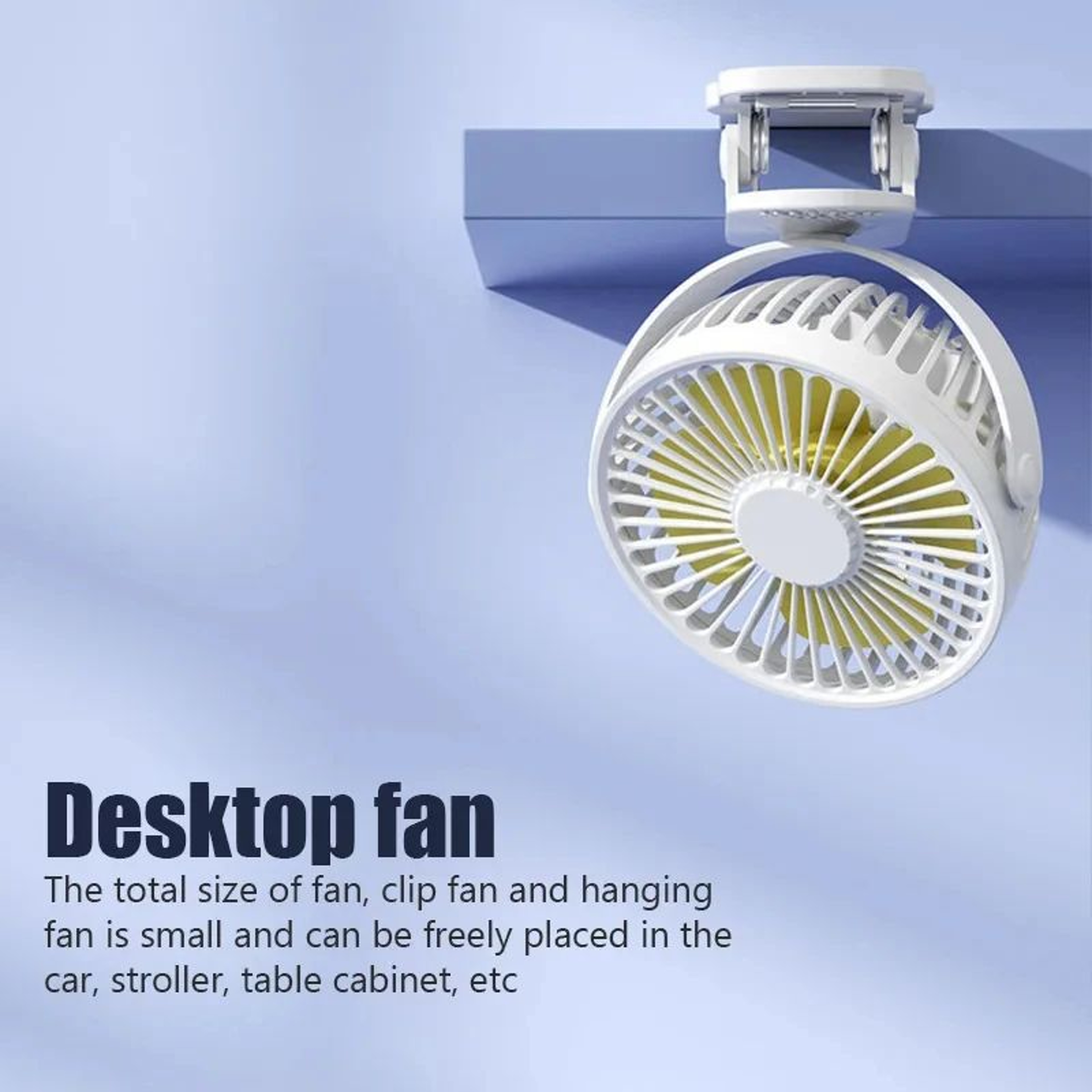 Mini Clip USB Fan  Portable Quiet Desktop Fan With 3Speed Wind 2