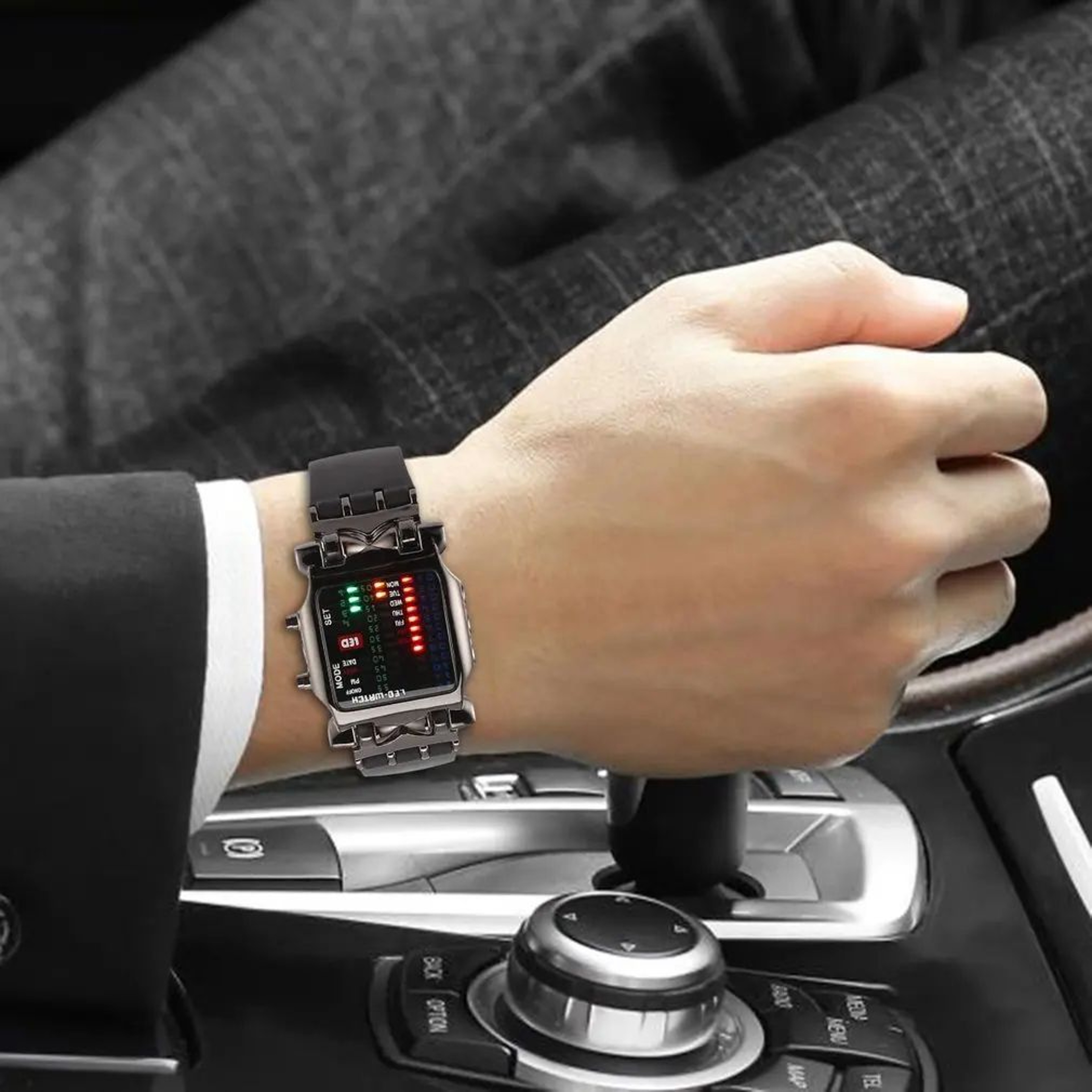 Crab Binary LED Watch For Men  Creative Waterproof Digital Timepiece 4