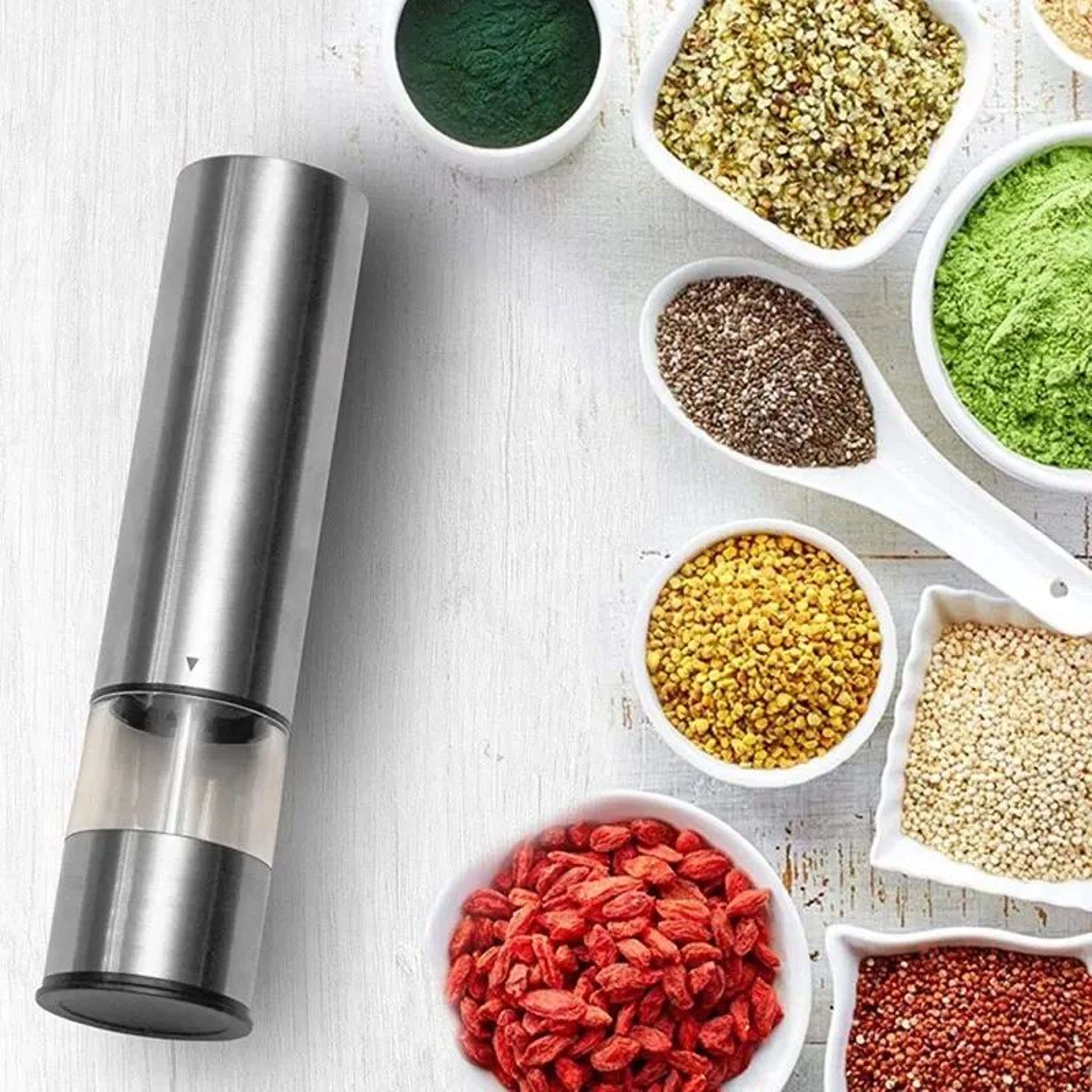 Premium Electric Pepper Grinder  Adjustable Salt Mill  Stainless Steel Automatic Spice Grinder 1