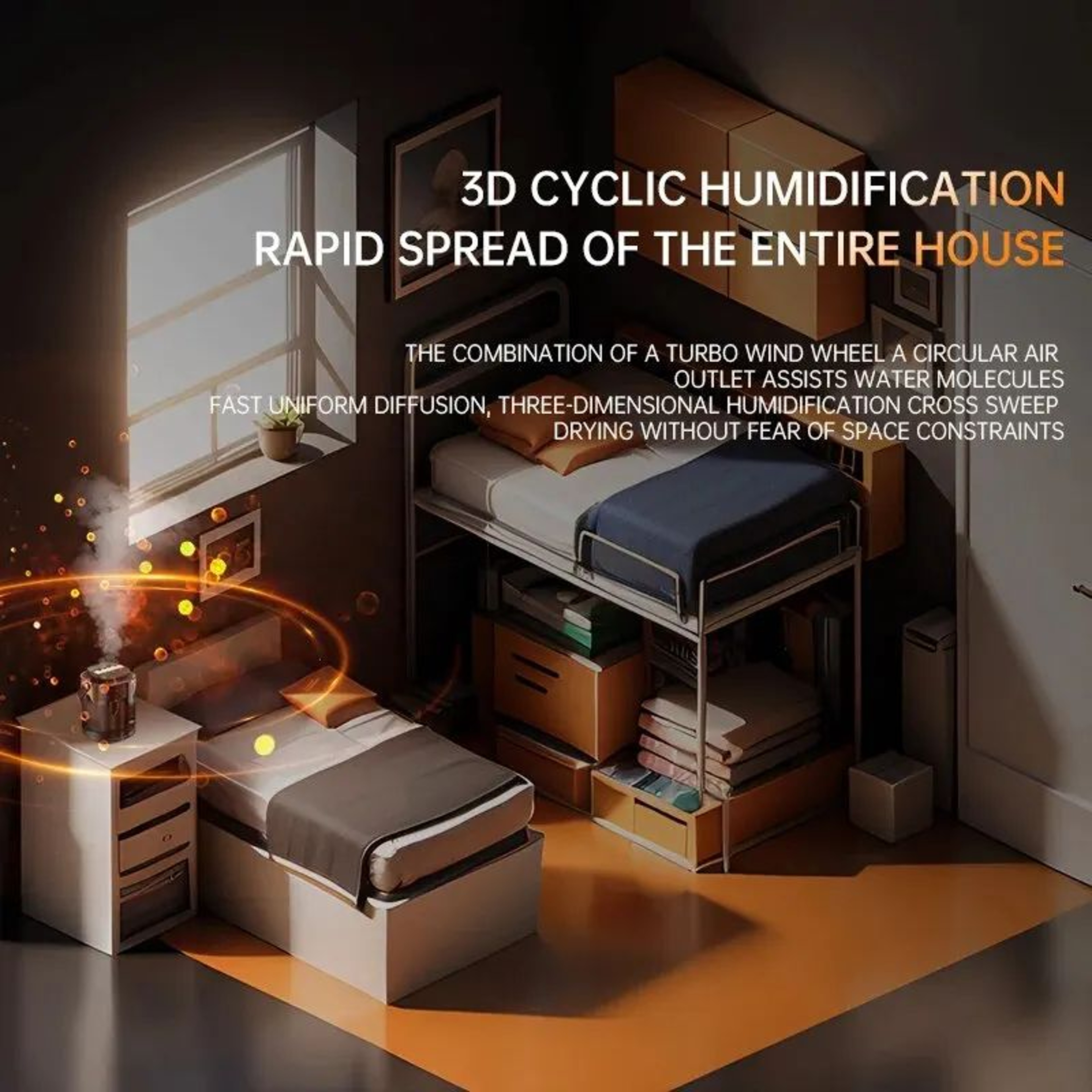 3L Ultrasonic Desktop Humidifier With Night Light  Quiet USB Mist For Home  Office 2