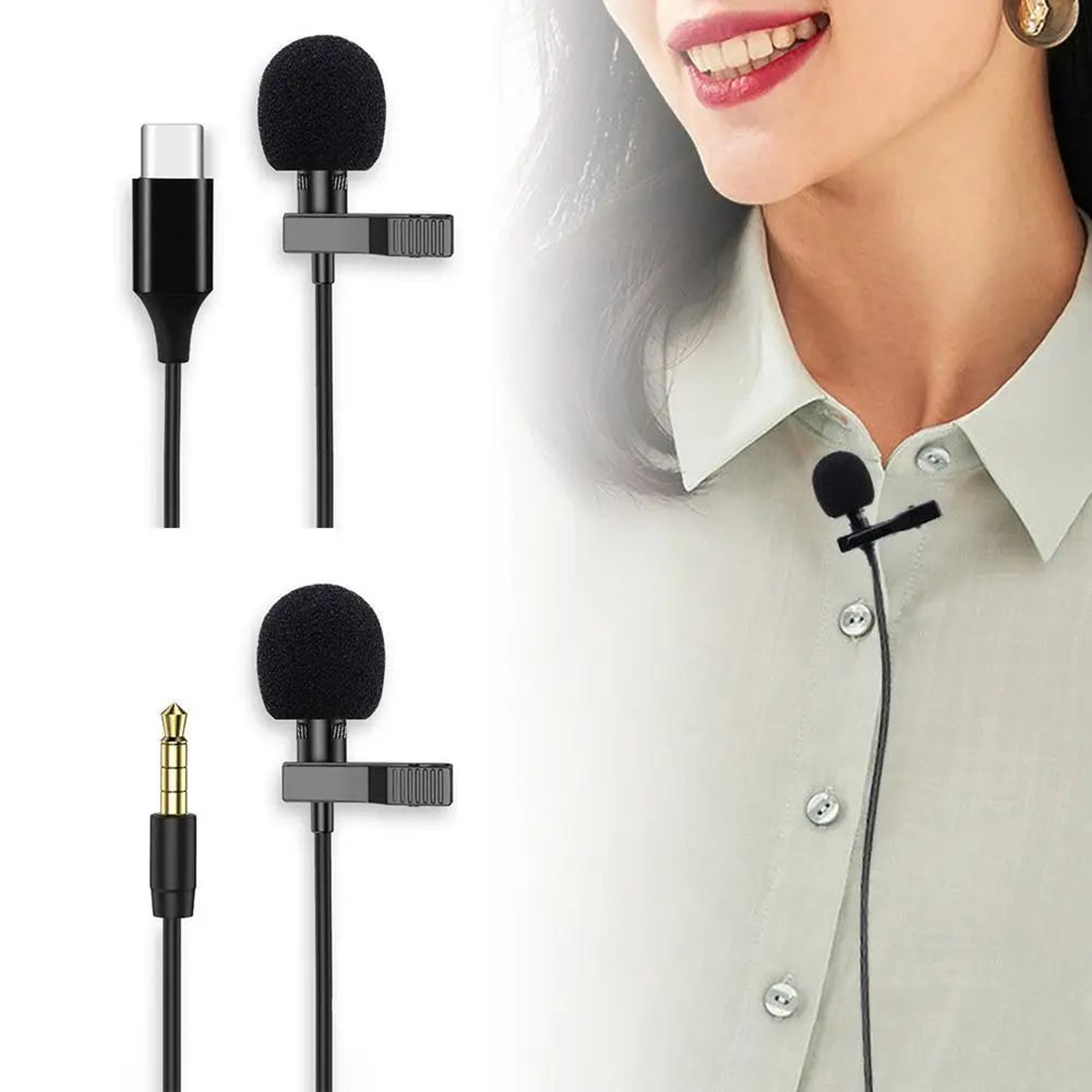 USBC ClipOn Lavalier Microphone With Noise Reduction For Recording  Live Streaming 0