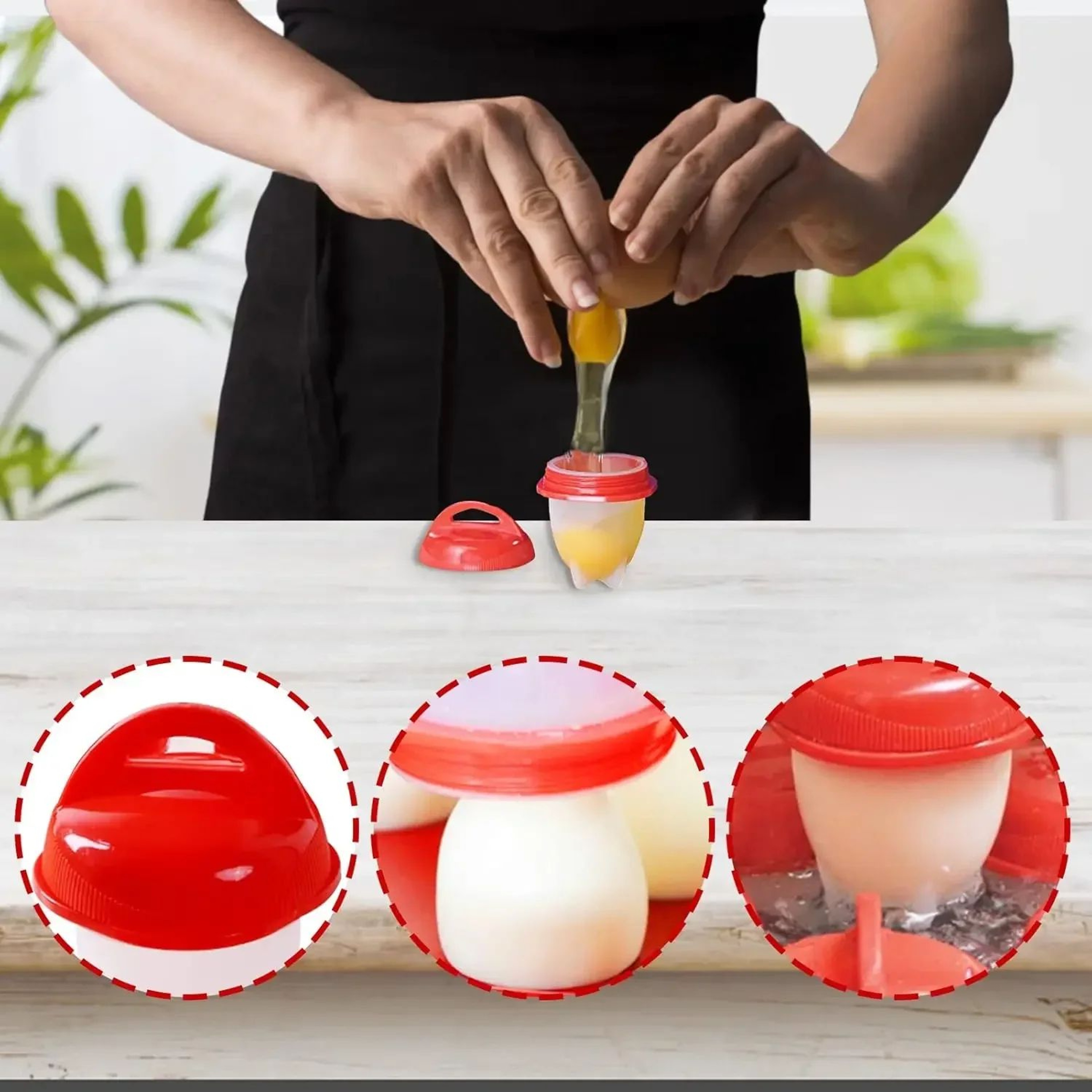 Silicone Egg Poacher Cups Set  NonStick Breakfast Egg Cooker For Fast Easy Eggs 2