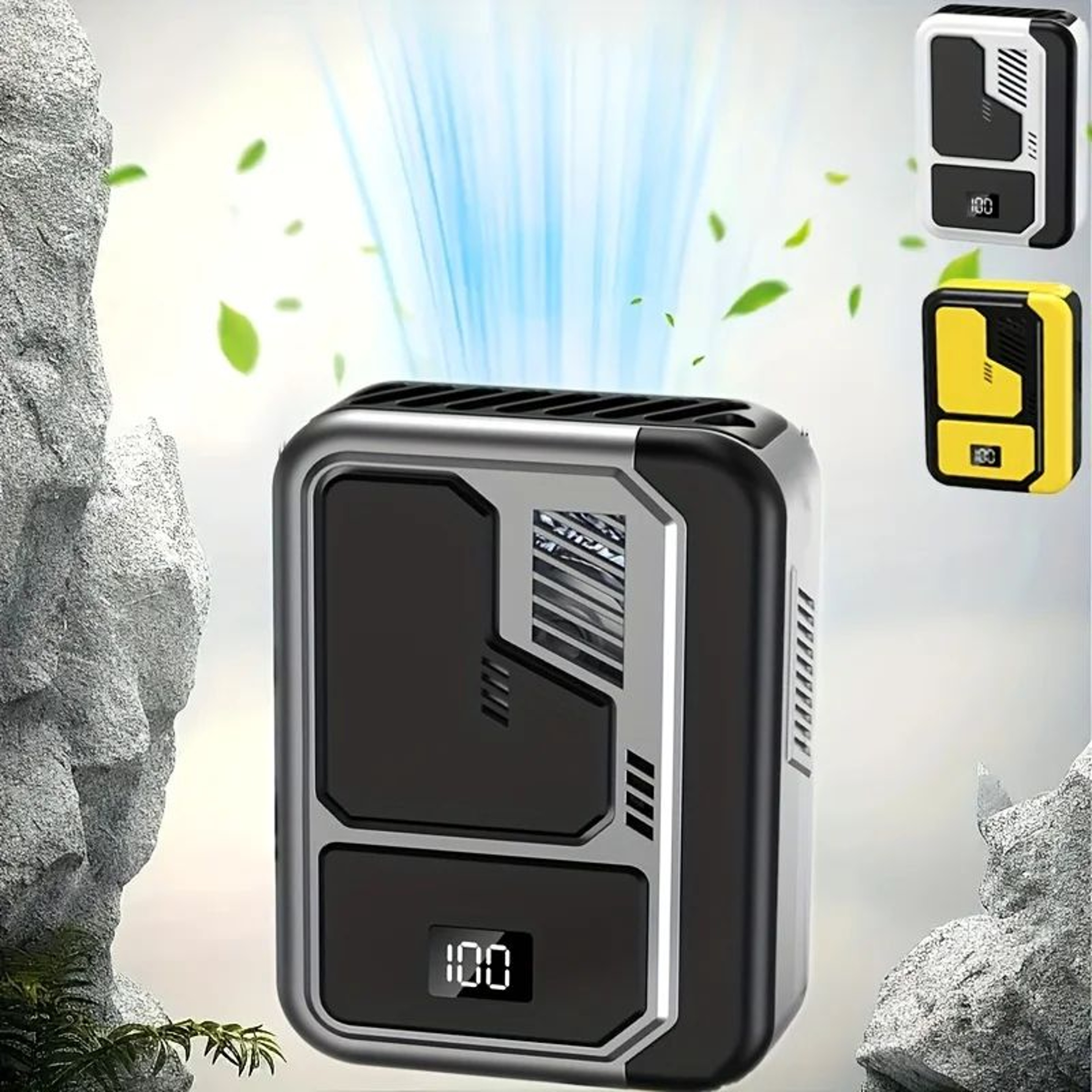2025 Portable Neck  Waist Fan With LED Display  Rechargeable HandsFree Cooling For Outdoor Use 2
