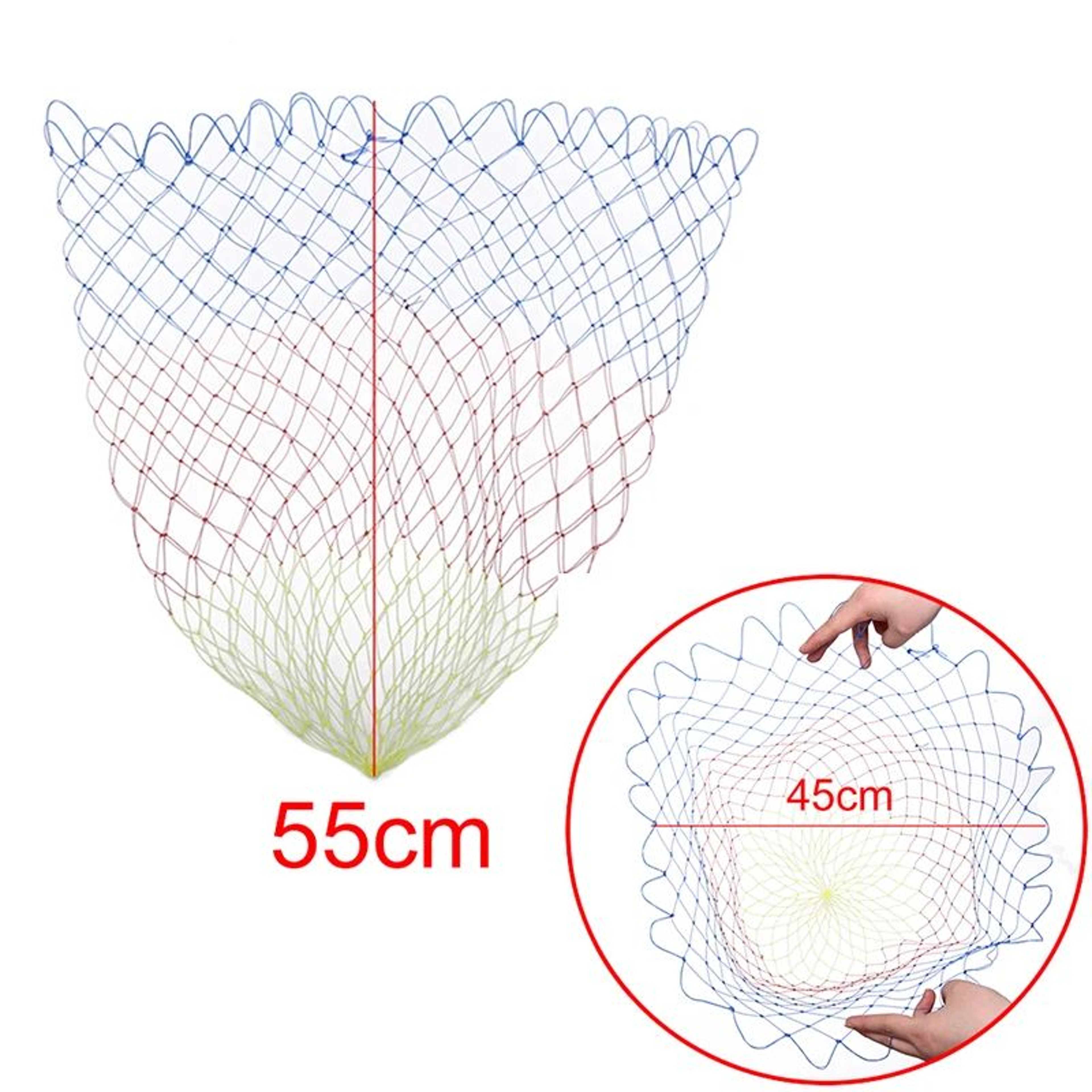 Collapsible Nylon Fishing Net  Lightweight Folding Dip Net With Rhombus Mesh 8