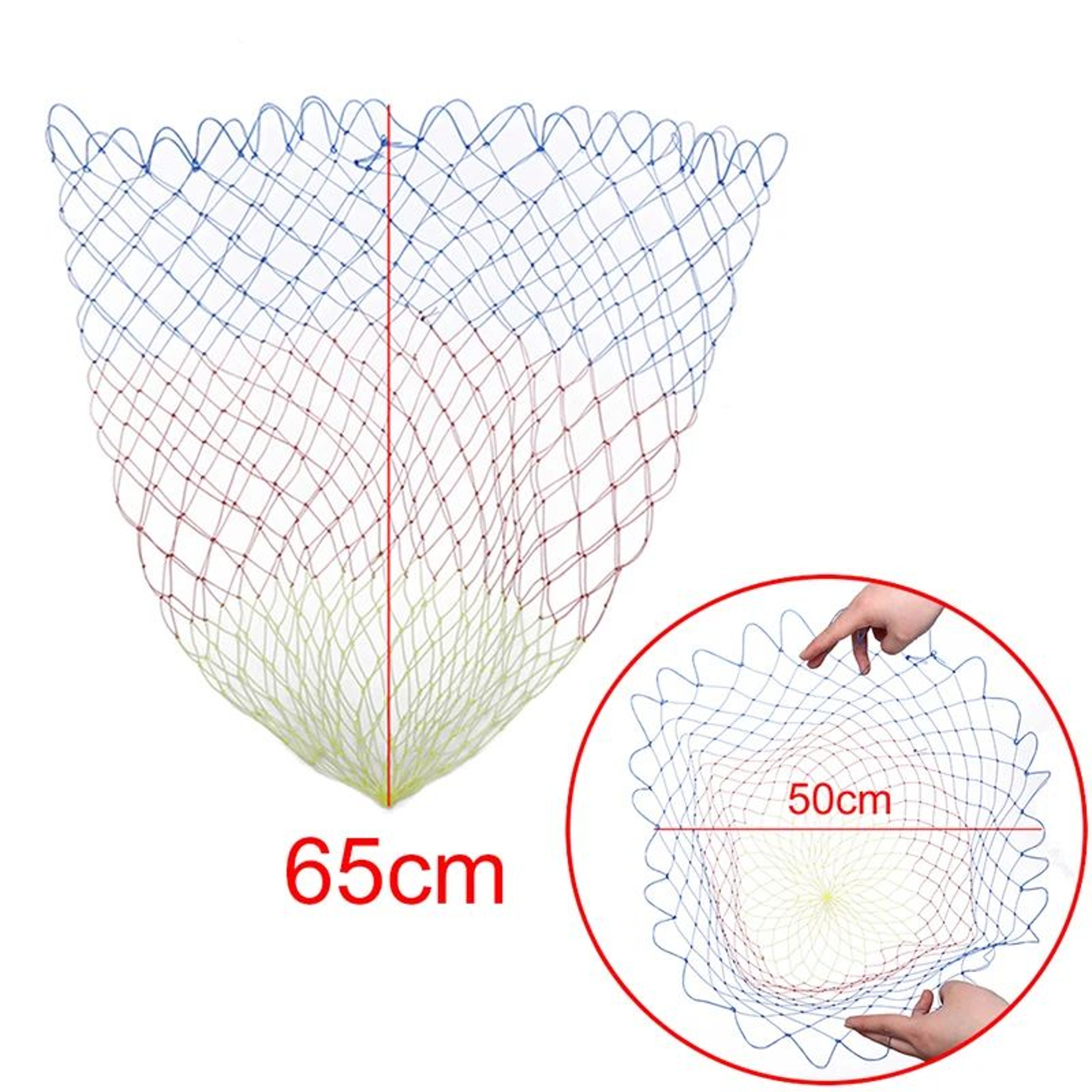 Collapsible Nylon Fishing Net  Lightweight Folding Dip Net With Rhombus Mesh 9