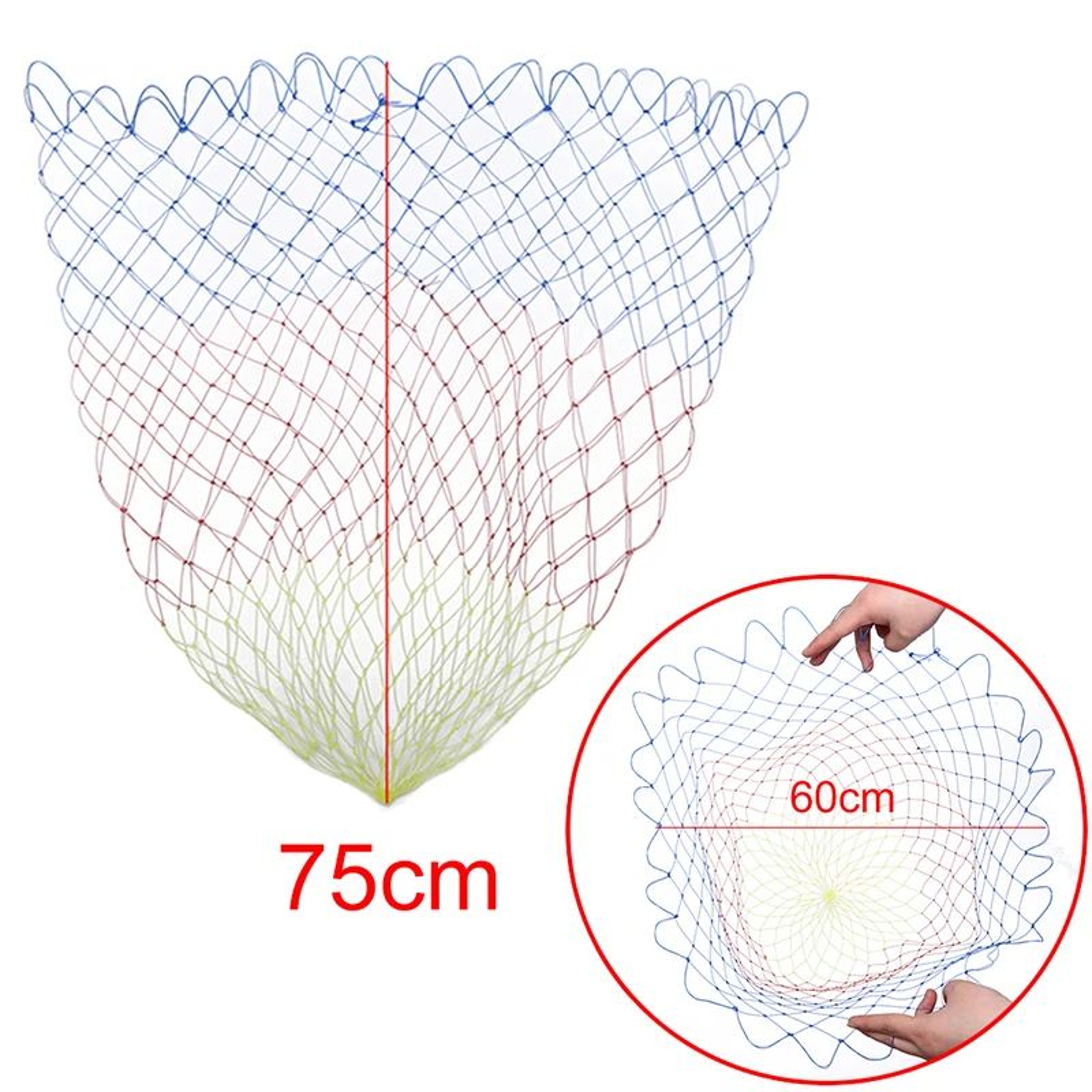 Collapsible Nylon Fishing Net  Lightweight Folding Dip Net With Rhombus Mesh 10