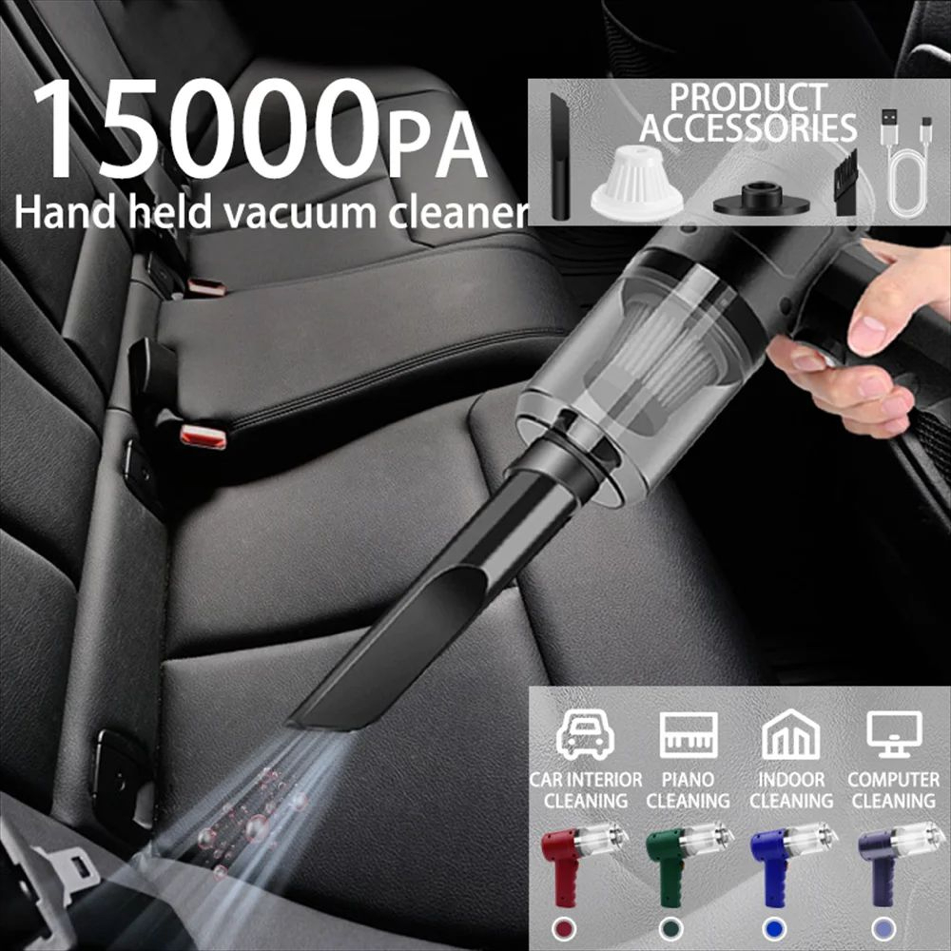 15000PA Cordless Compressed Air Dust Collector  Portable Mini Vacuum 1