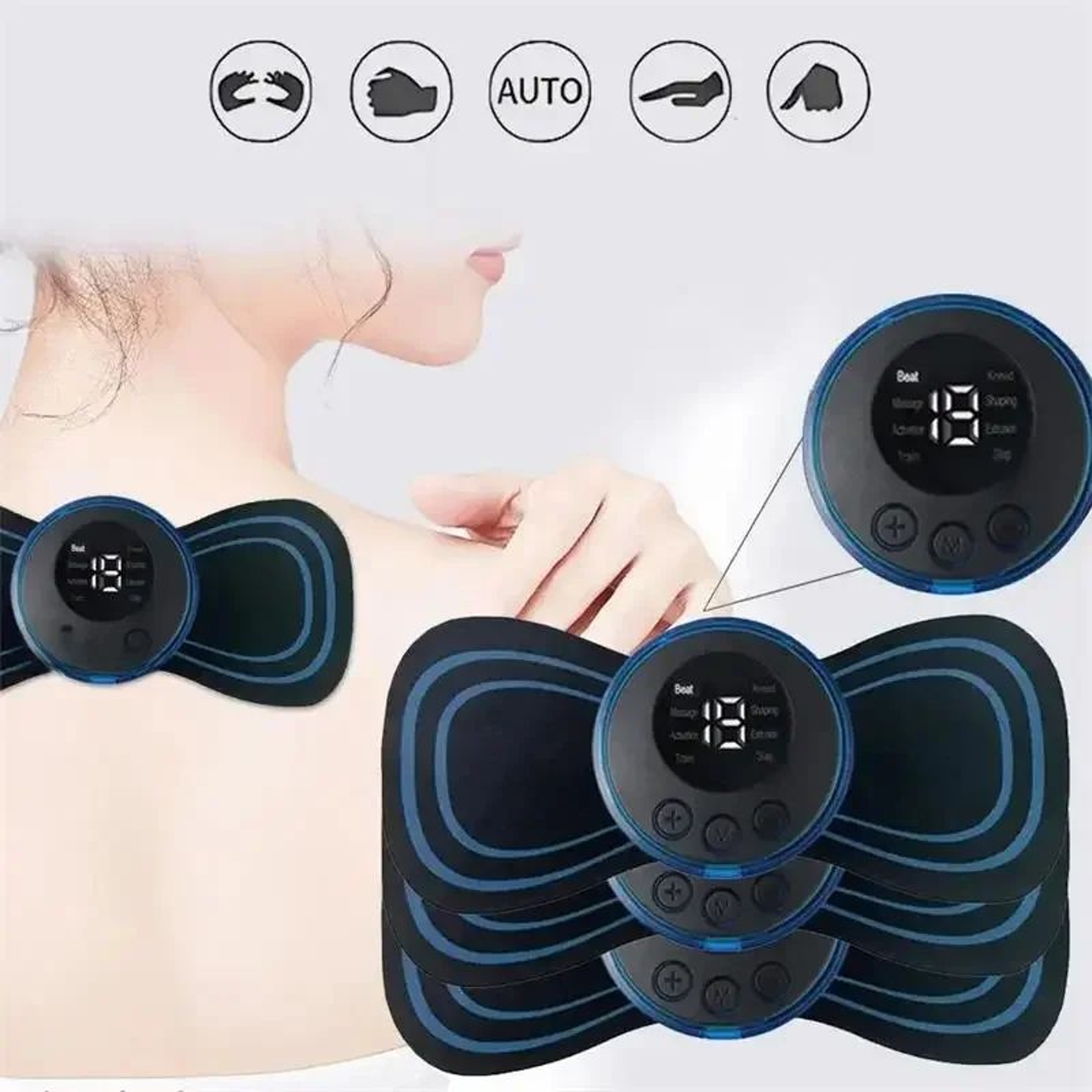 Portable Electric EMS Neck  Cervical Massager Patch  Mini Muscle Pain Relief  Fatigue Stimulator 4