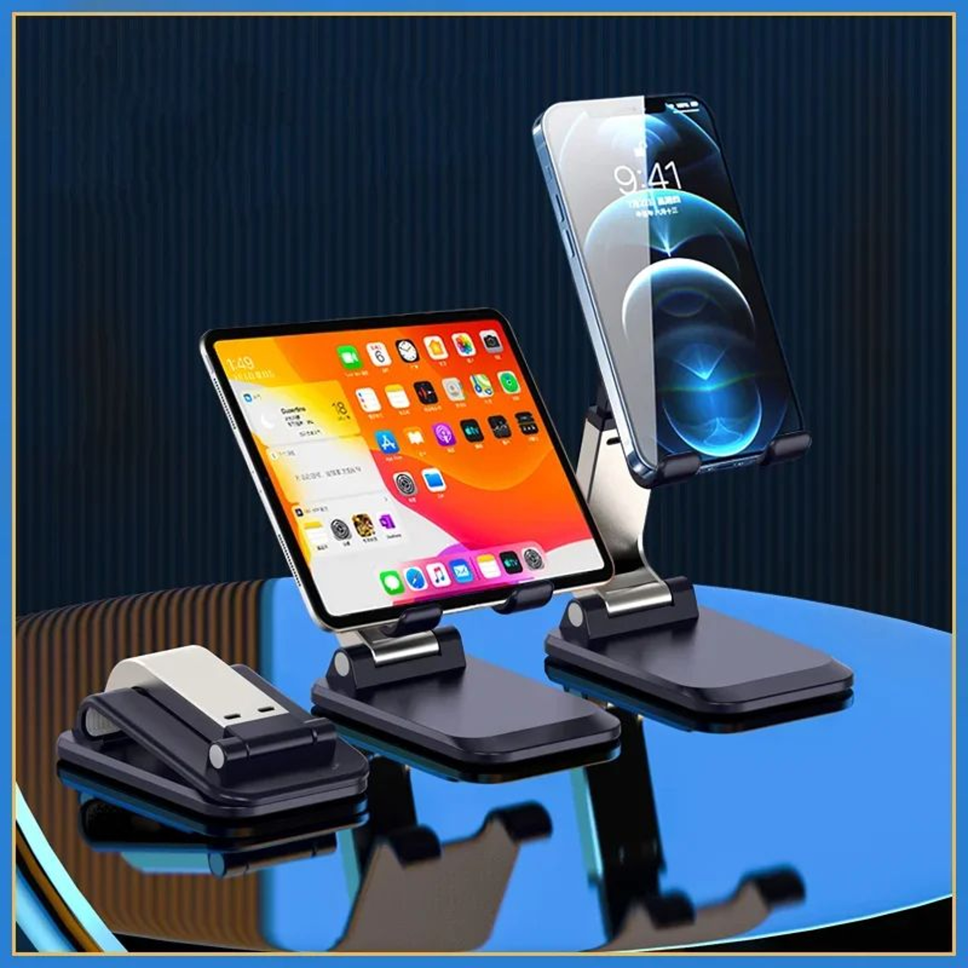 Foldable Adjustable Desktop Phone  Tablet Stand 1