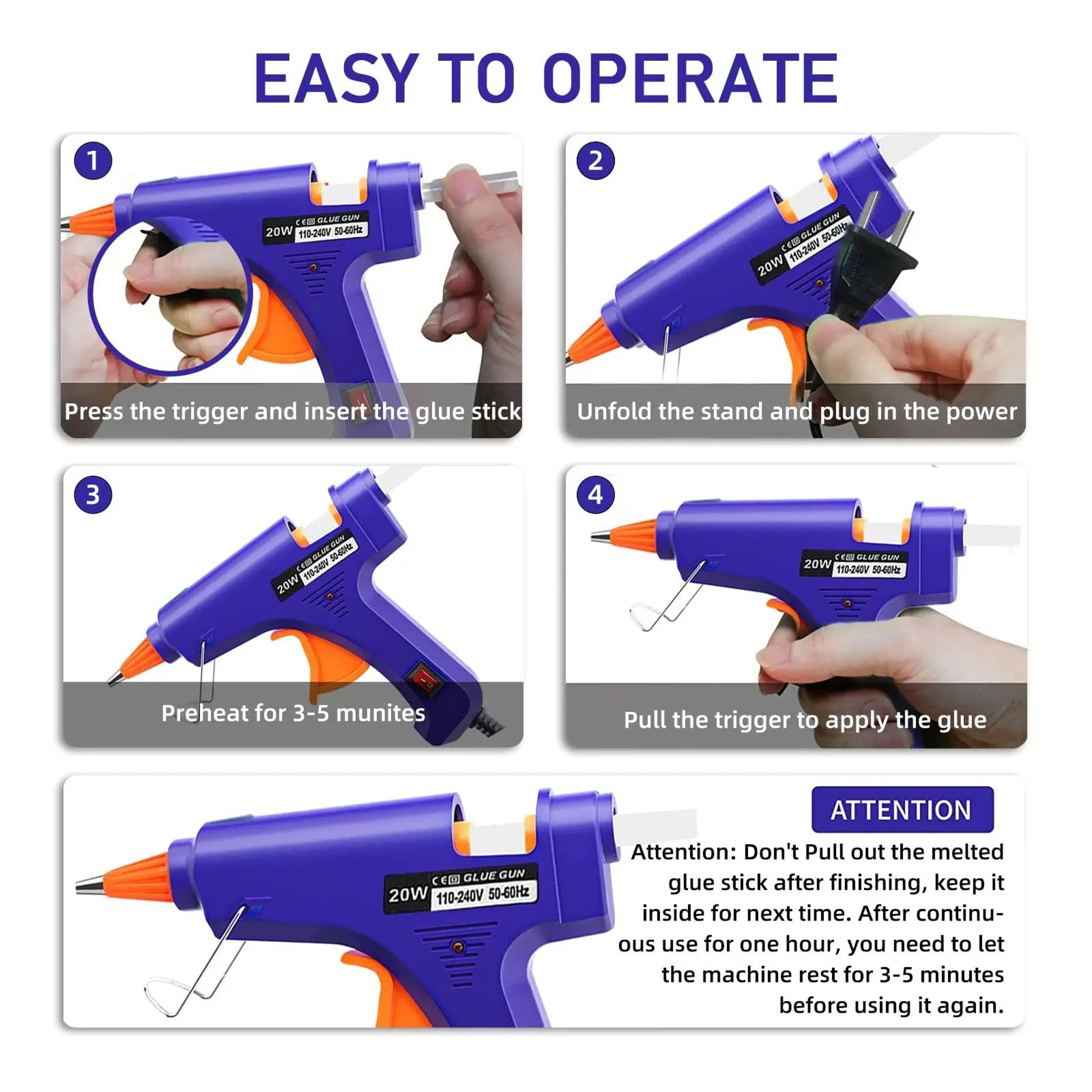 20W Mini Hot Glue Gun For Crafts Repairs  DIY Projects 2