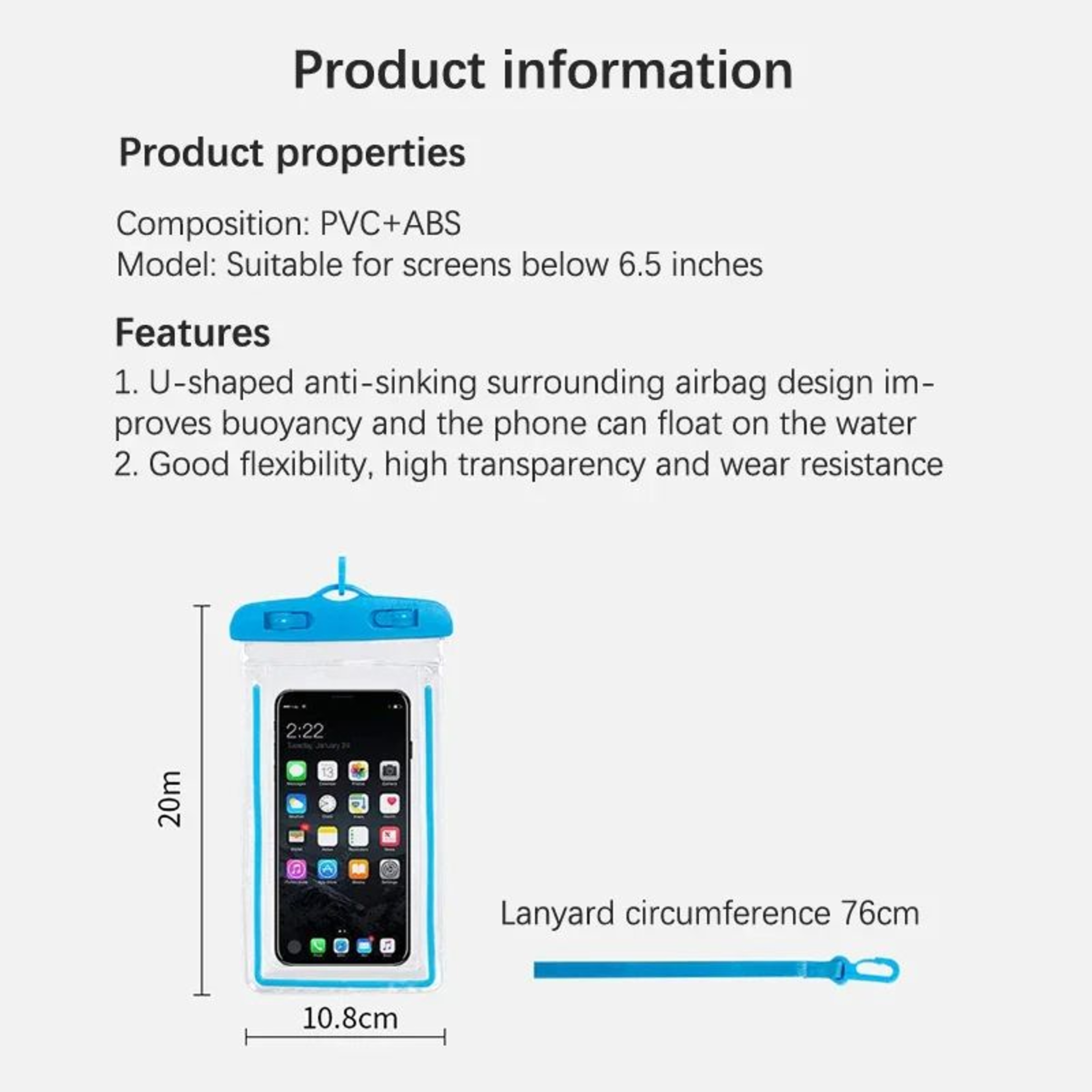 Universal Waterproof Phone Pouch Dry Bag For Swimming Beach  Outdoor Adventures 5