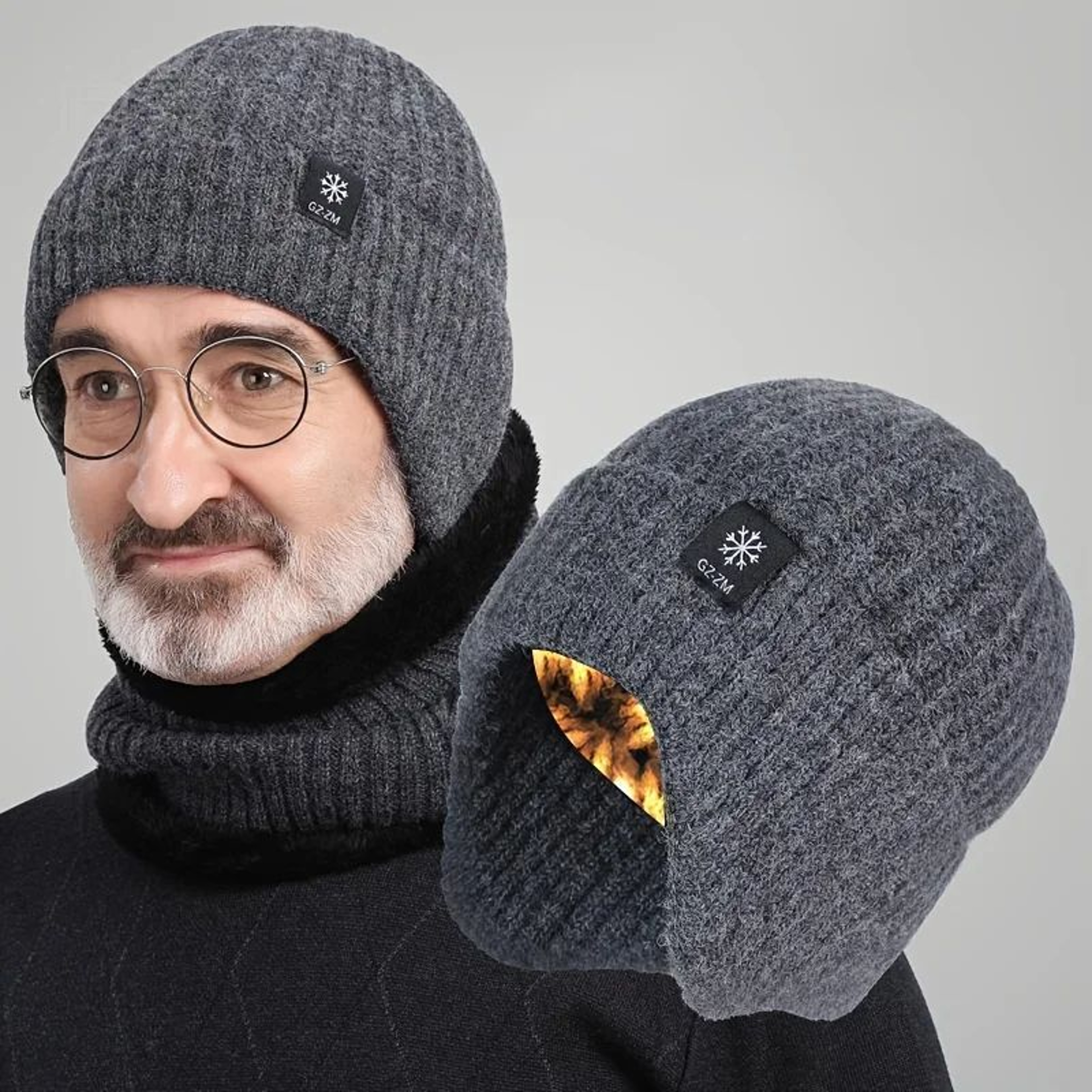 Winter Warm Wool Knit Hat With Ear Protection For Men 0