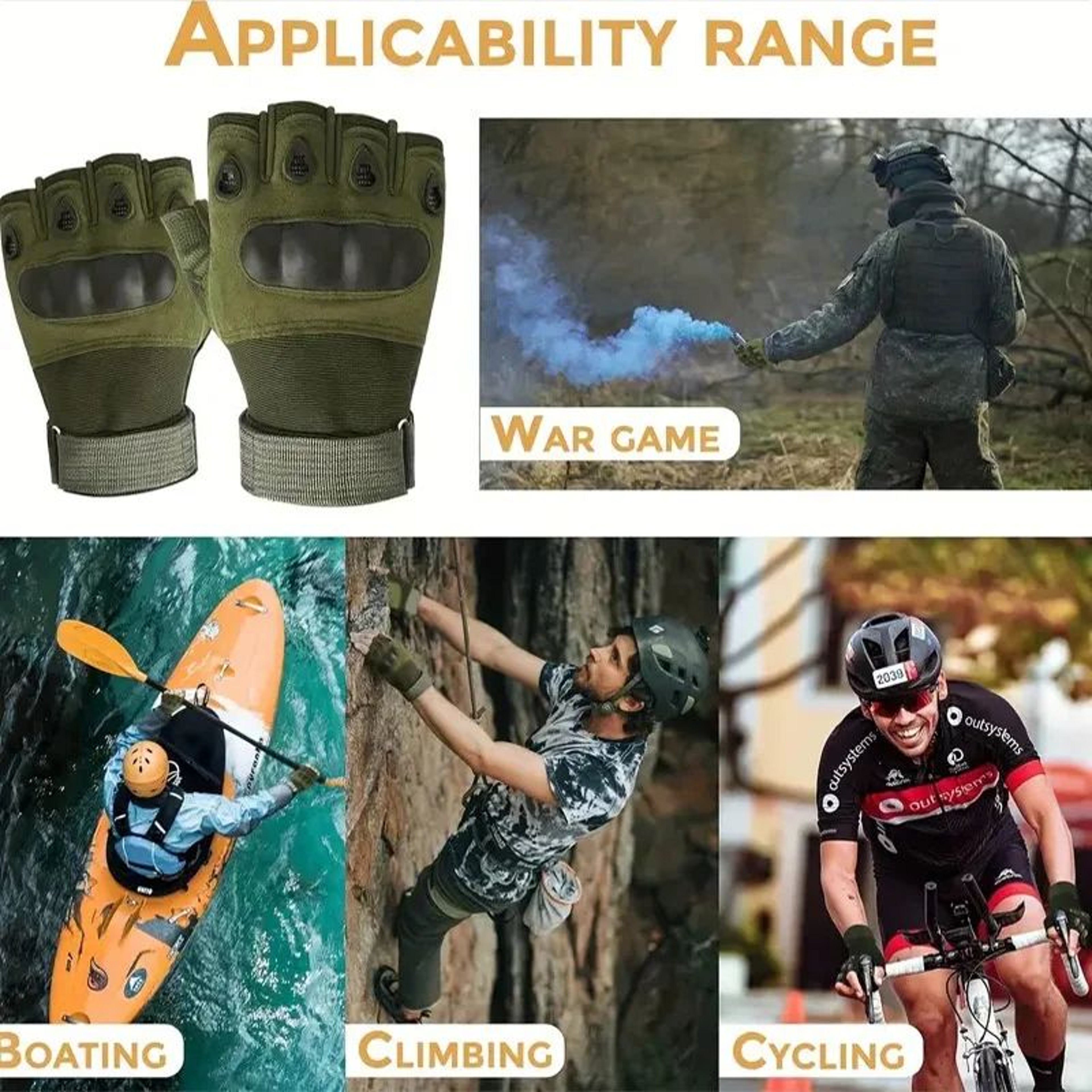 Tactical Fingerless Gloves For Men  Breathable AntiSlip Outdoor Shooting  Cycling Gloves 4