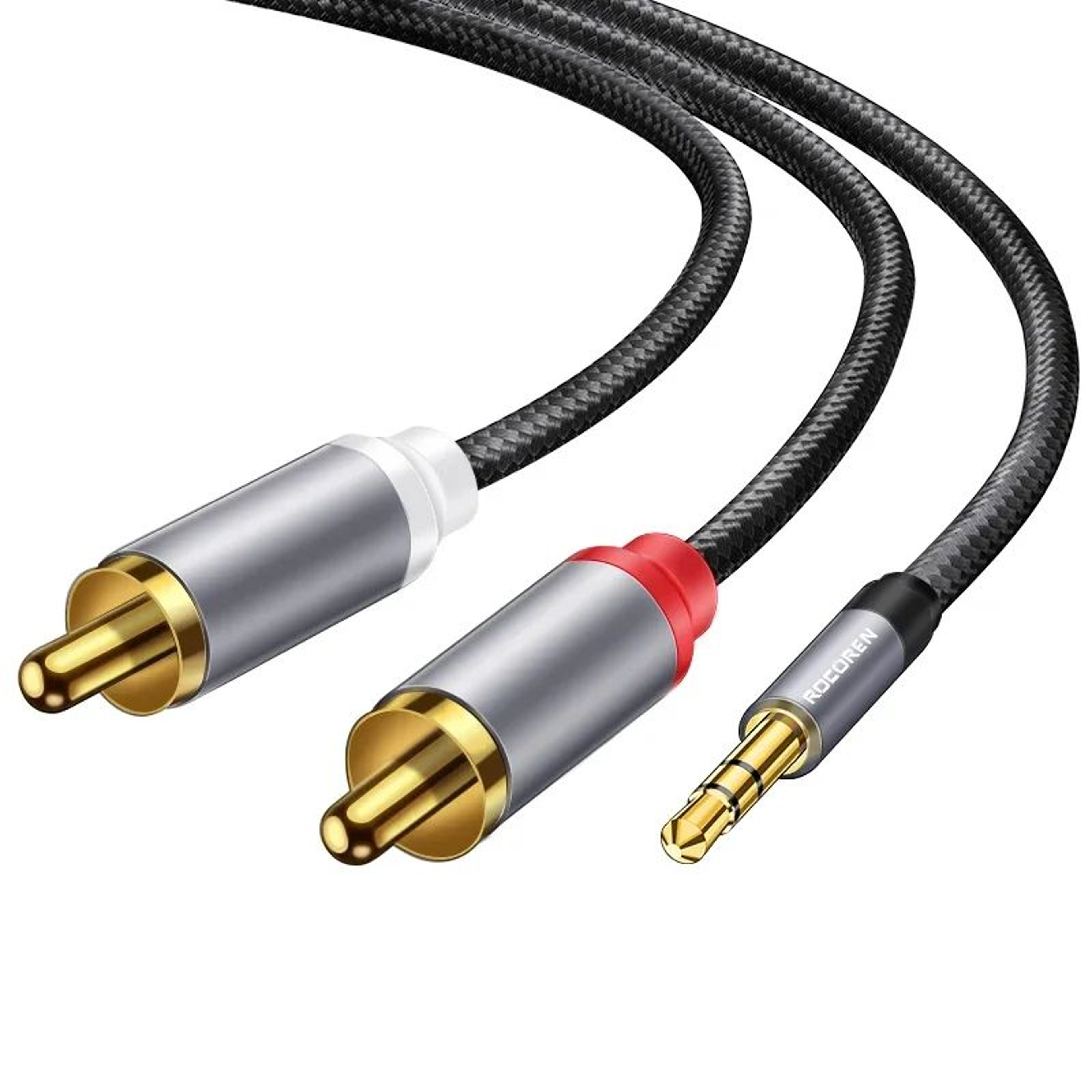 35mm To RCA Audio Cable Adapter For TV Speakers  Amplifiers  Aux Jack To Dual RCA Male Splitter 6