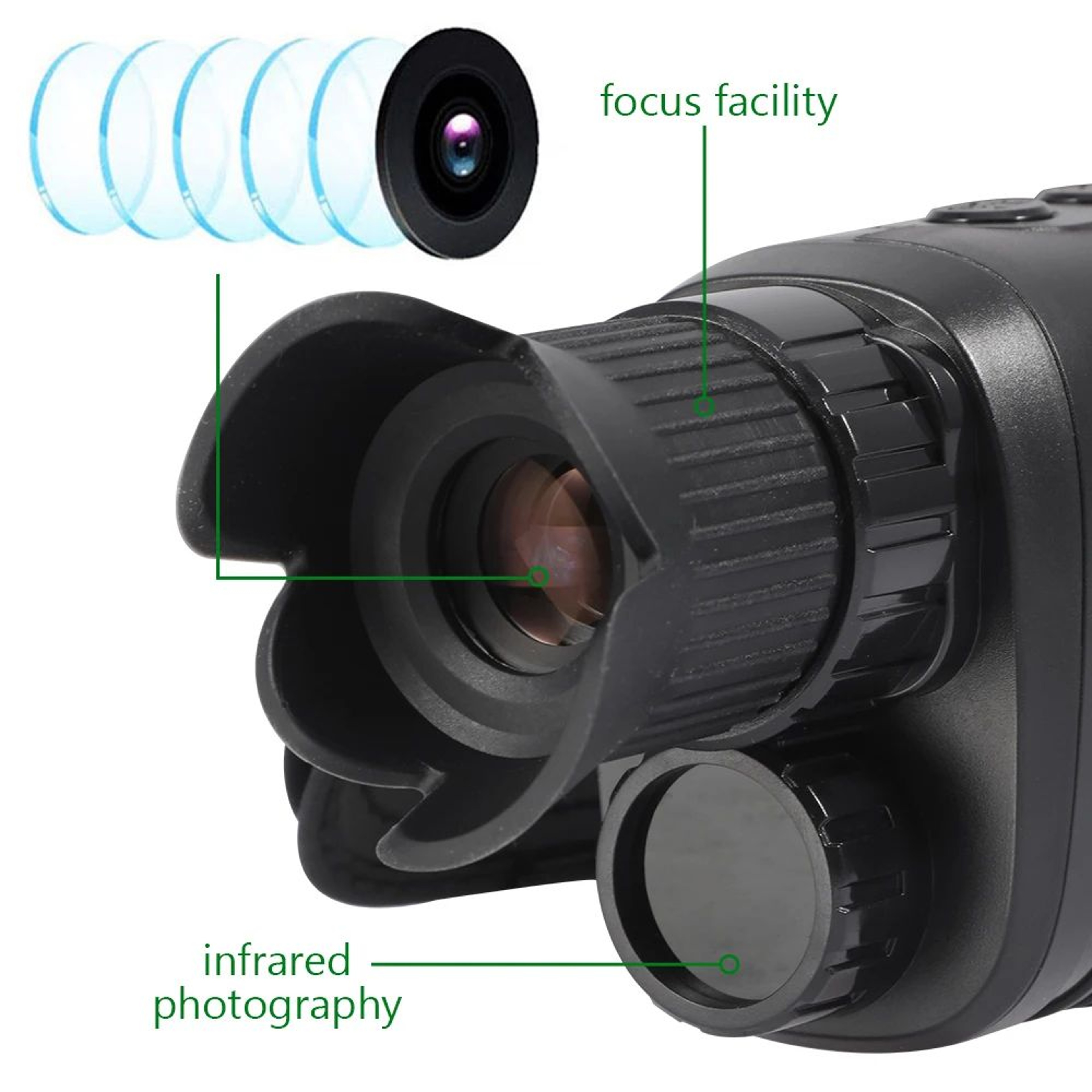 Digital Night Vision Monocular With Infrared 5X Zoom  Long Range 300M Optical Viewer 7