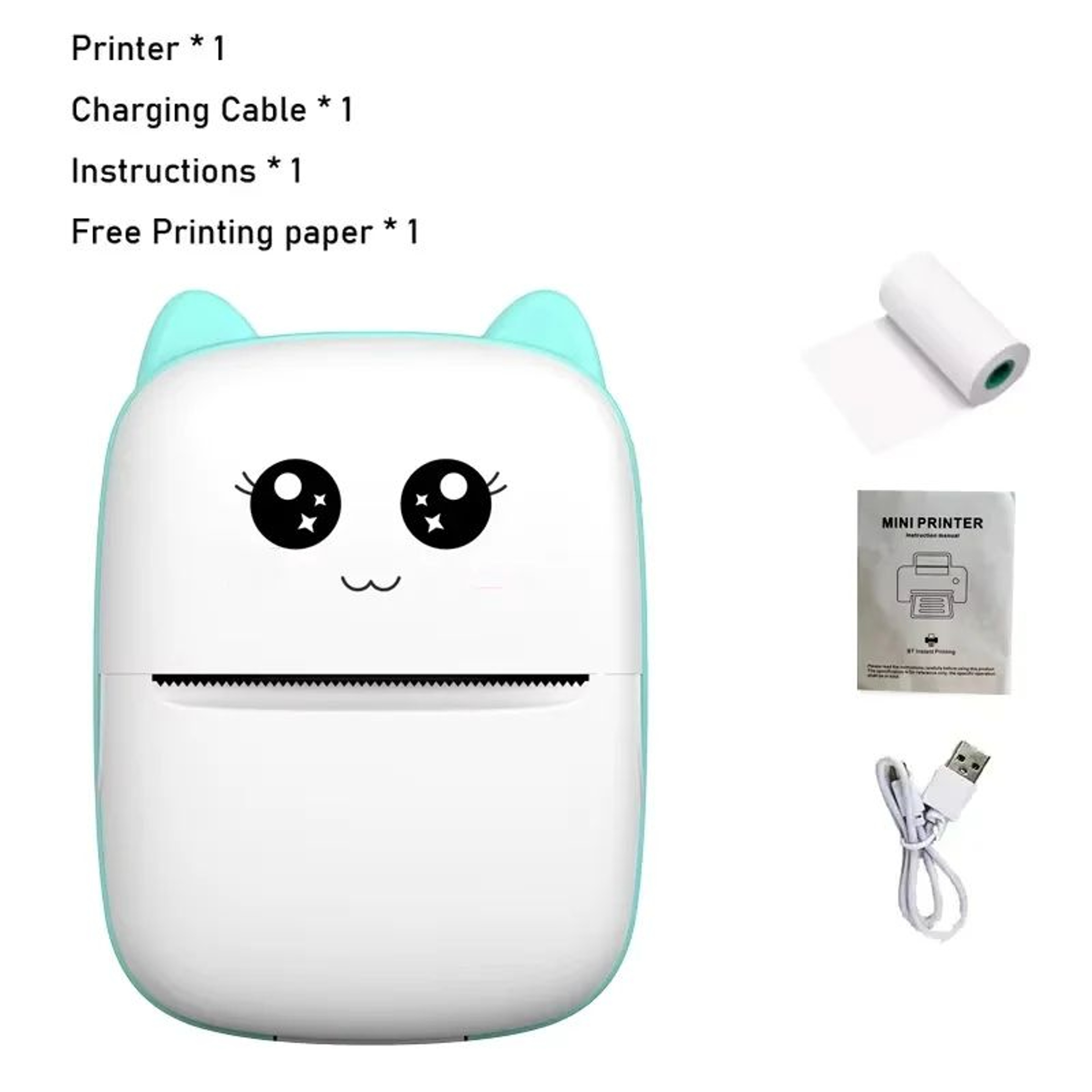 Mini Cat Portable Thermal Printer  Pocket Bluetooth Photo  Label Printer For IOS  Android 9