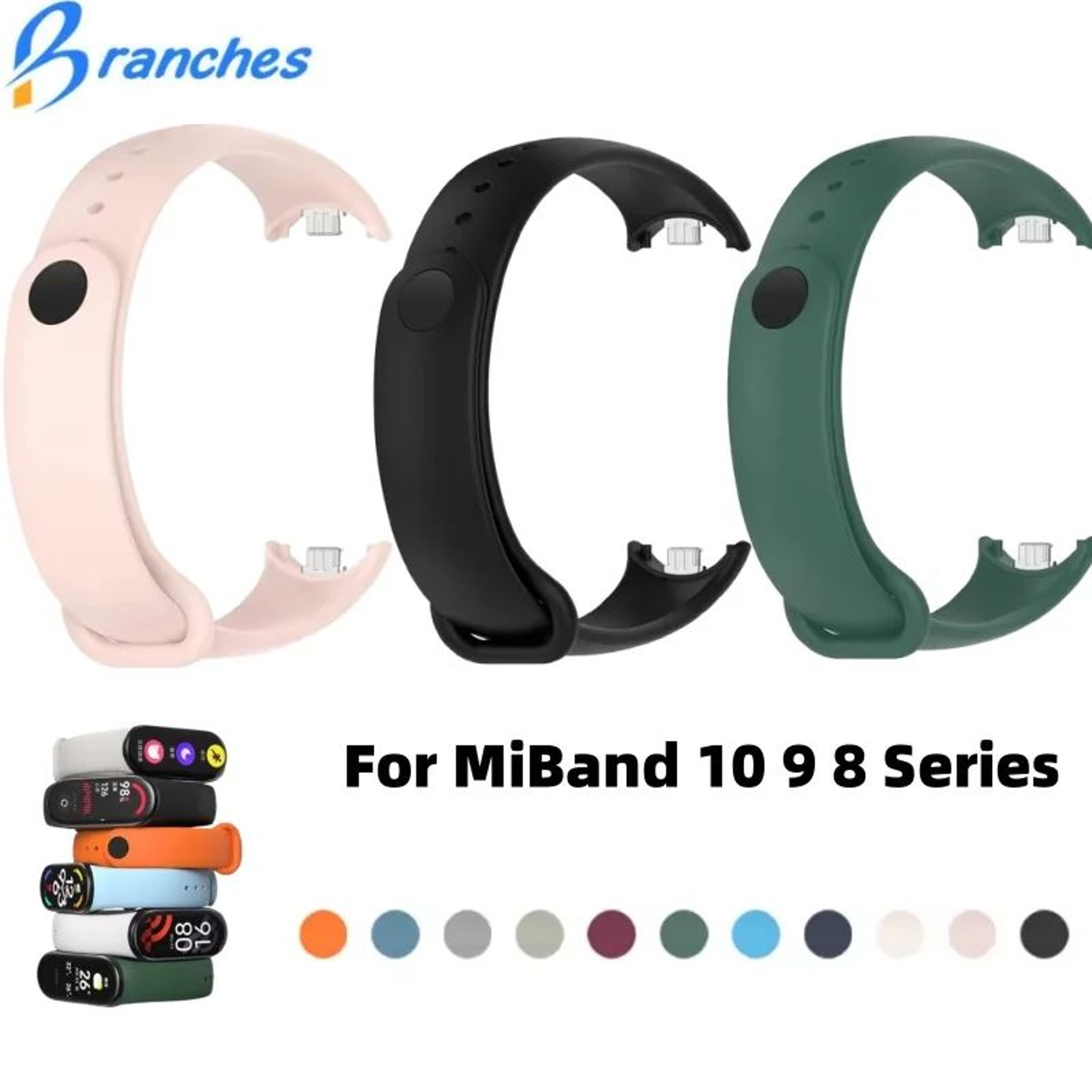 SportFlex Silicone Xiaomi Mi Band Strap  Comfortable Replacement Wristband For Mi Band 8 9  10 4