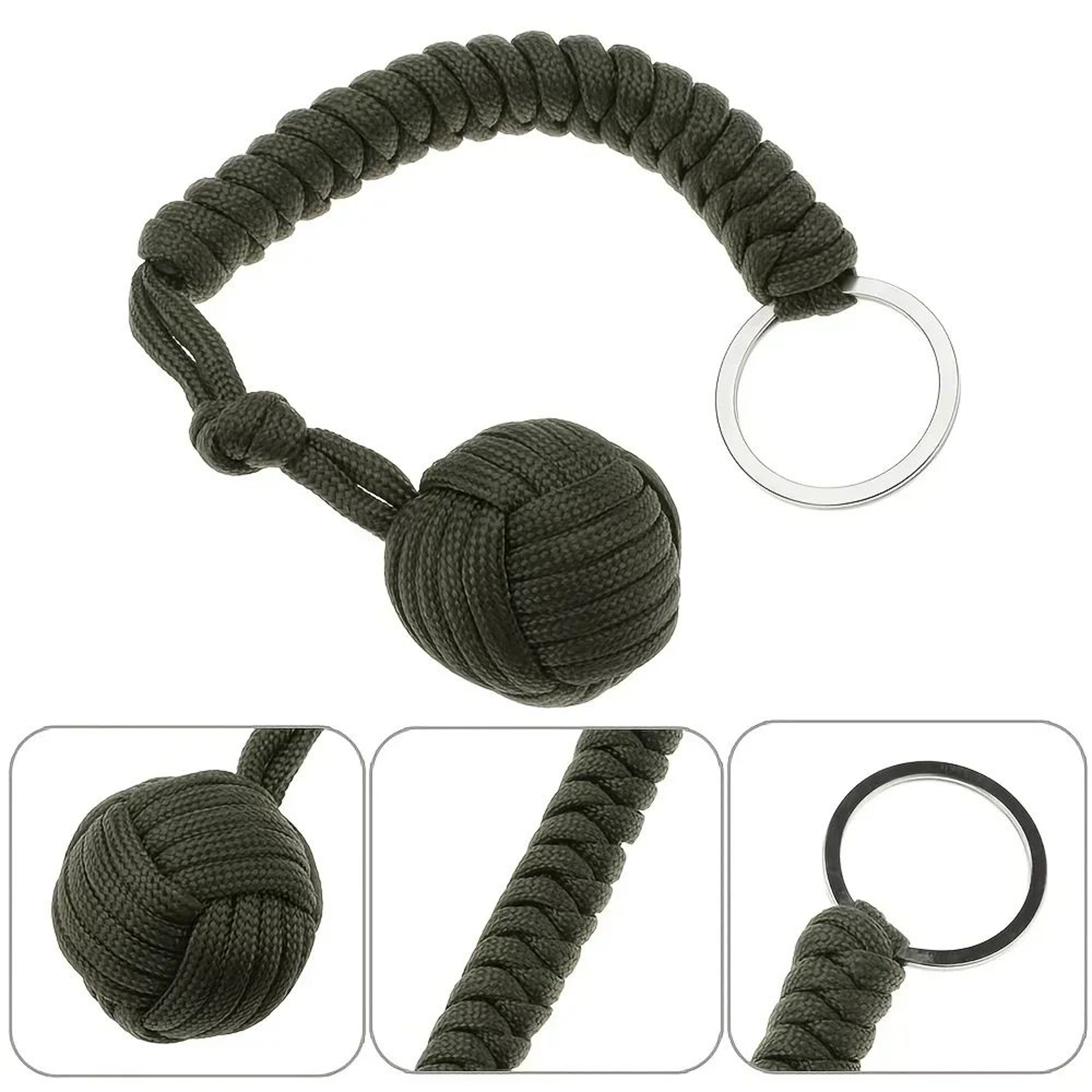 Paracord Monkey Fist SelfDefense Umbrella Rope Keychain 2